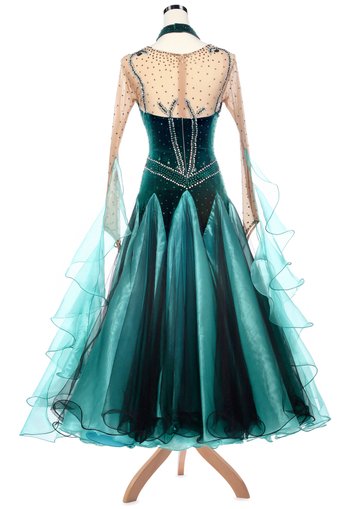 Forest Elf Queen Elegant Ballroom Dance Competition Dress VN-A5138