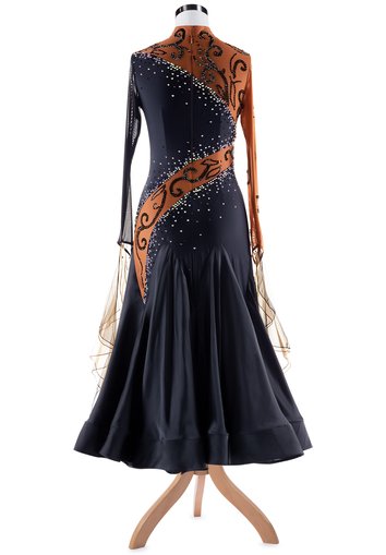 Graceful Half-Collar Ballroom Dance Dress VN-A5409 | International Ballroom