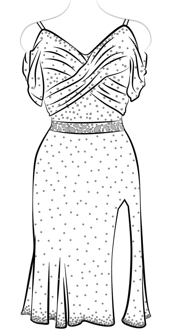 rhythm dress design drawing 730 Fashion design drawings ideas