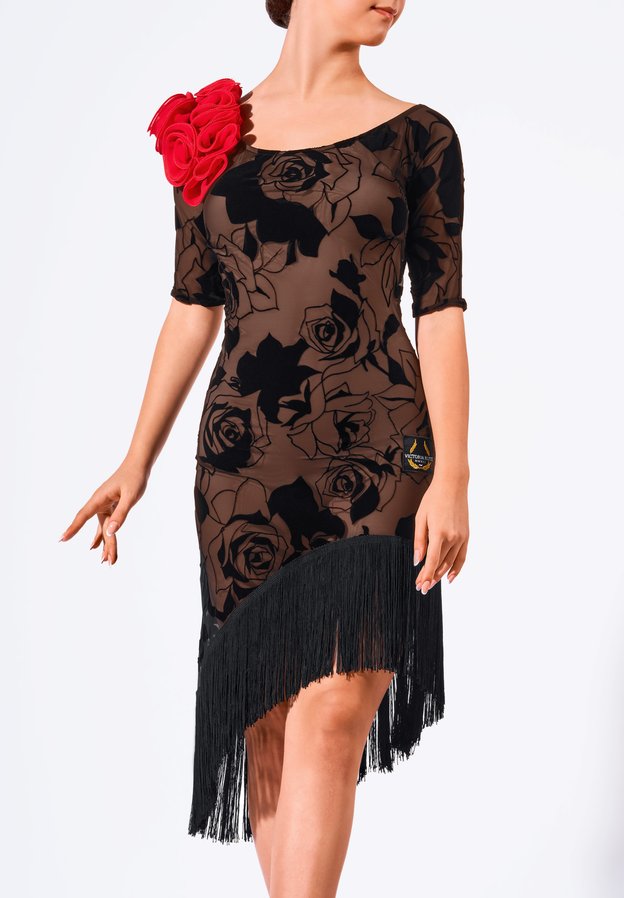 salsa dress for ladies Women Latin Dance Ballroom Dance Costume + Fingerless Long Opera Finger Gloves Sequin Tassel Fringe Flapper Dress 1920s Gatsby Halter 20s Cocktail Rhythm Tango Cha Cha Rumba Dress Black perfect for chacha Black latin dresses for women
