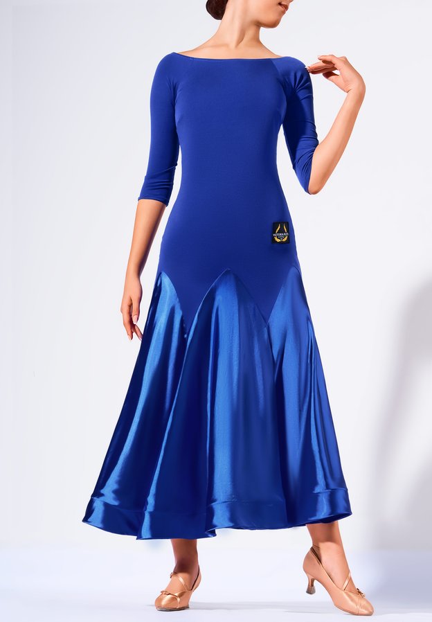 blue dress for baby girl Women's Blue ballroom dance Dresses girls waltz tango foxtrot smooth  performance costumes for Female – Moderndancedress.com main image 0