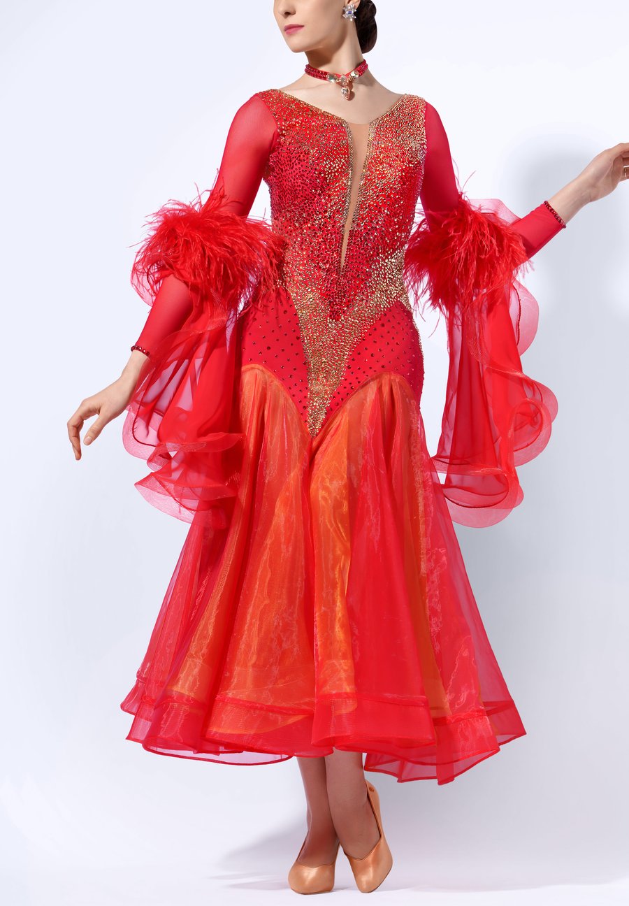 salsa dress red NEW Latin Ballroom Dance Modern Waltz Standard Long Dress#C056 This Dress features a Deep V Custom Ballroom & Latin Competition