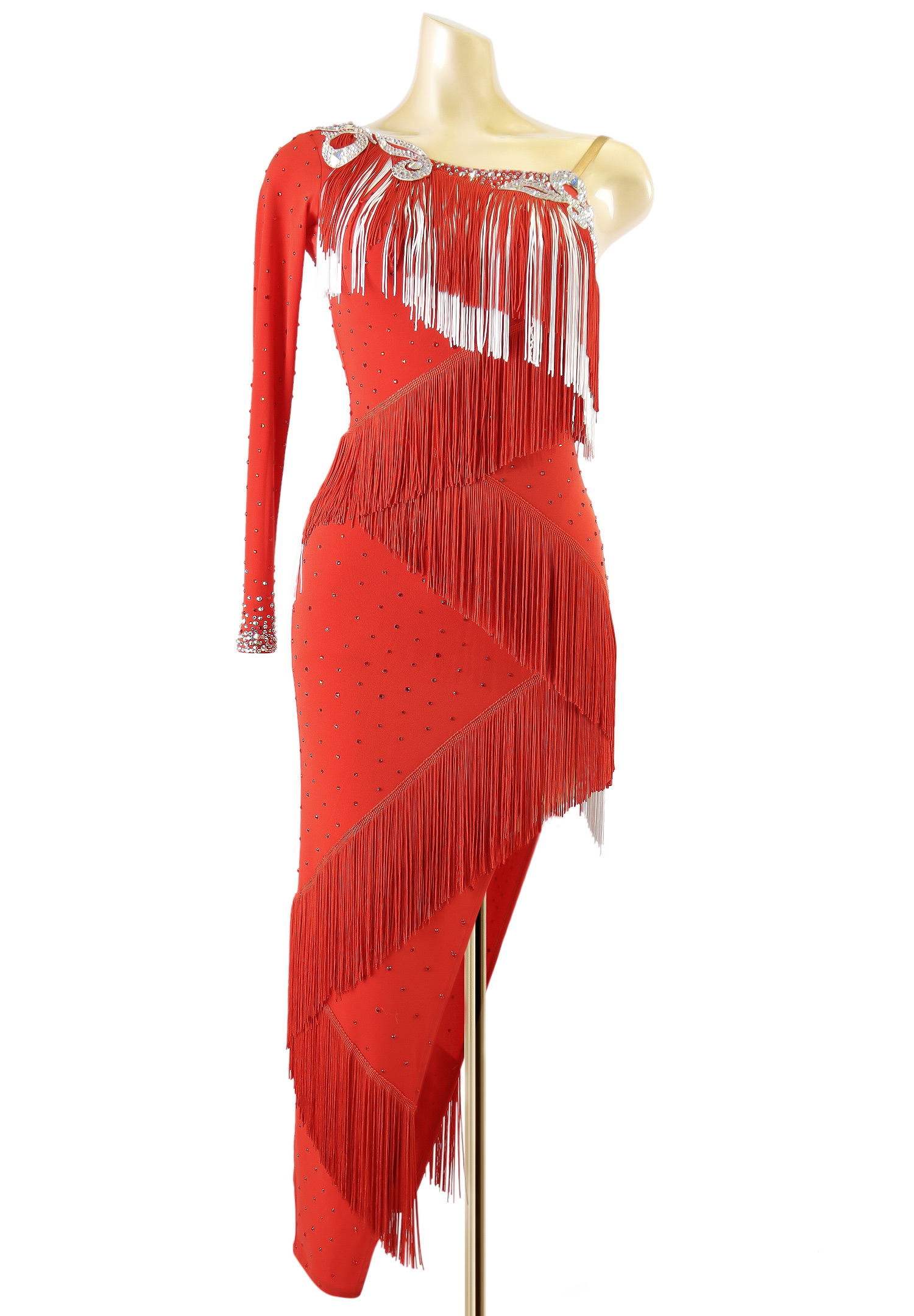 Asymmetric Layered Fringe Latin Dress PC-WL18016