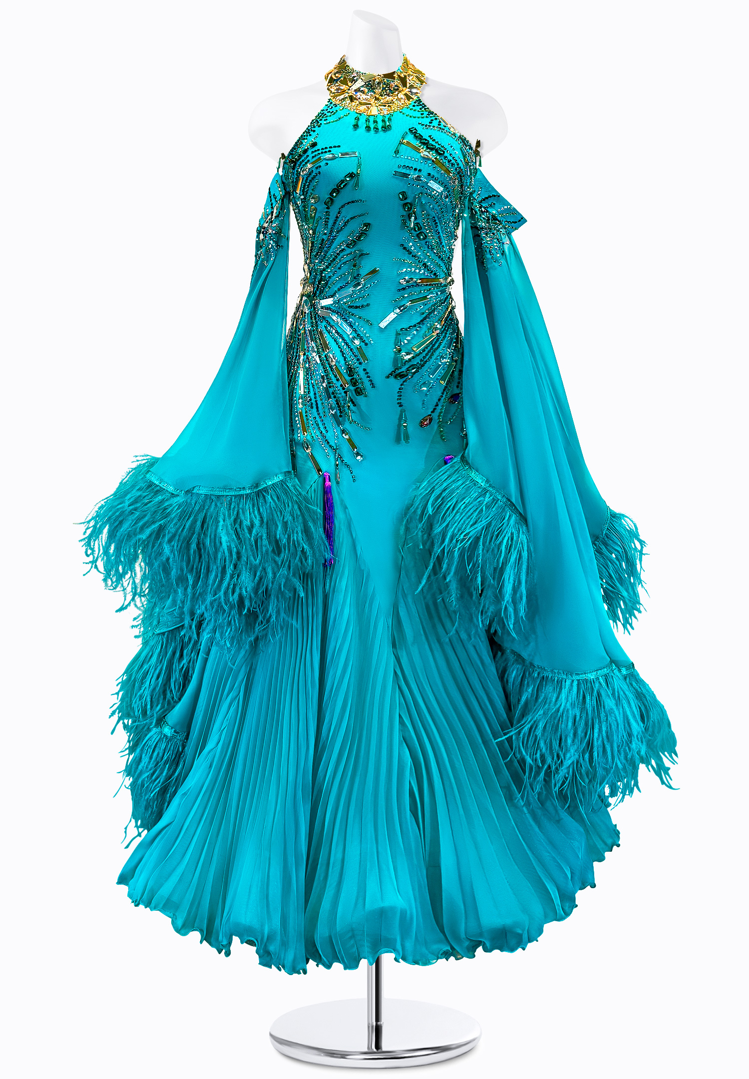Pleated Lagoon Ballroom Gown PR-B240016