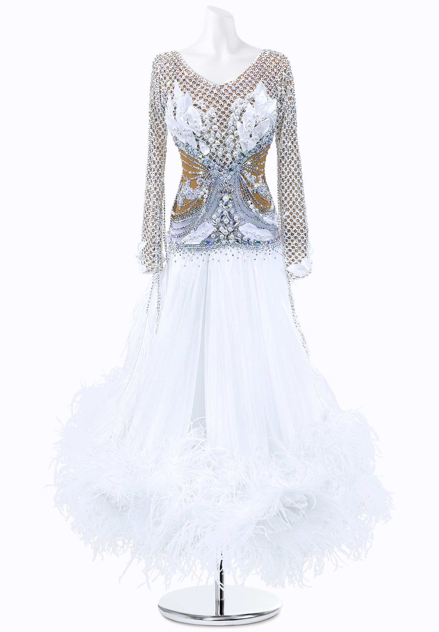 Pearly Mesh Ballroom Gown PR-B240021