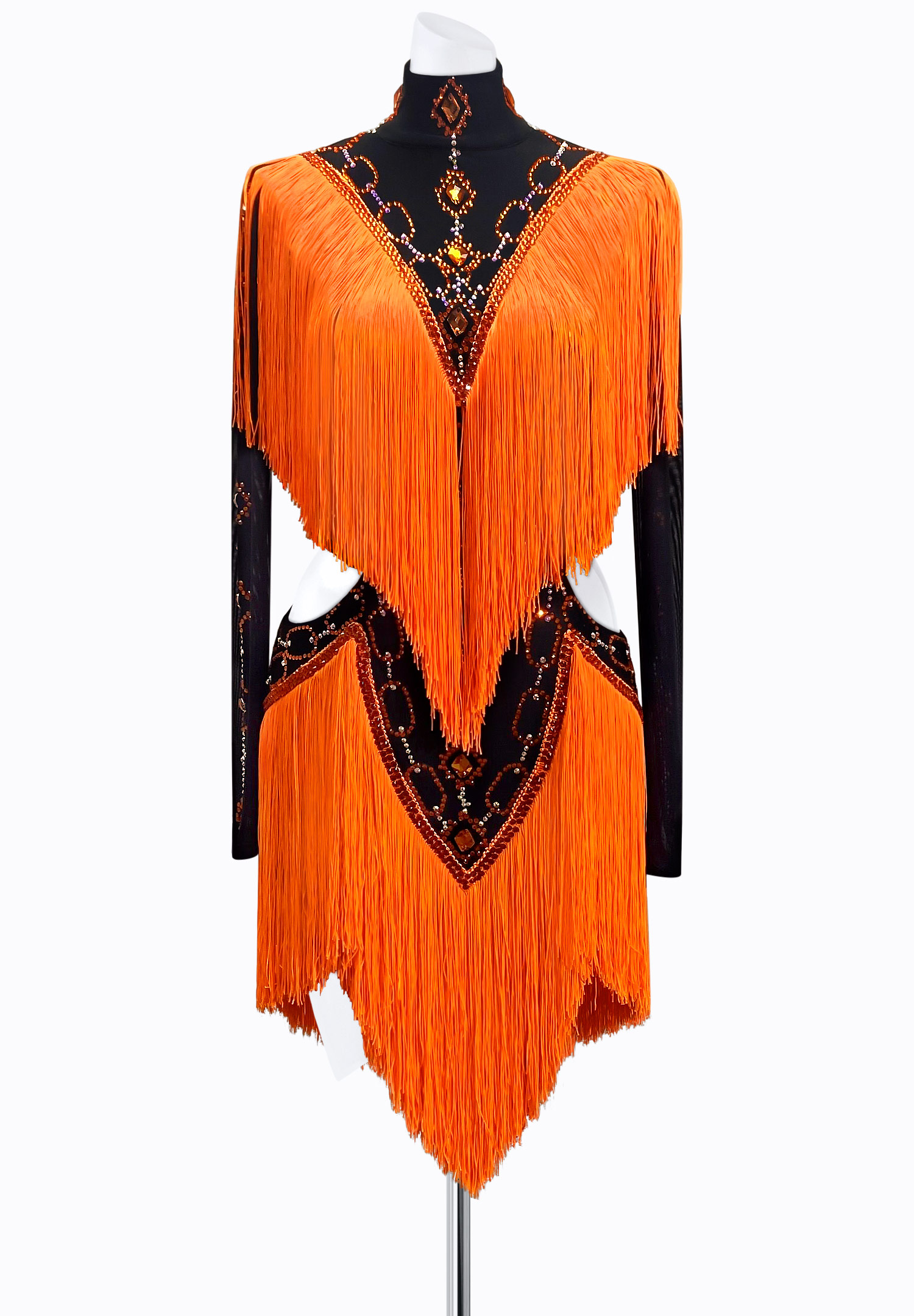 Chained Fringe Latin Dress JT-L2038