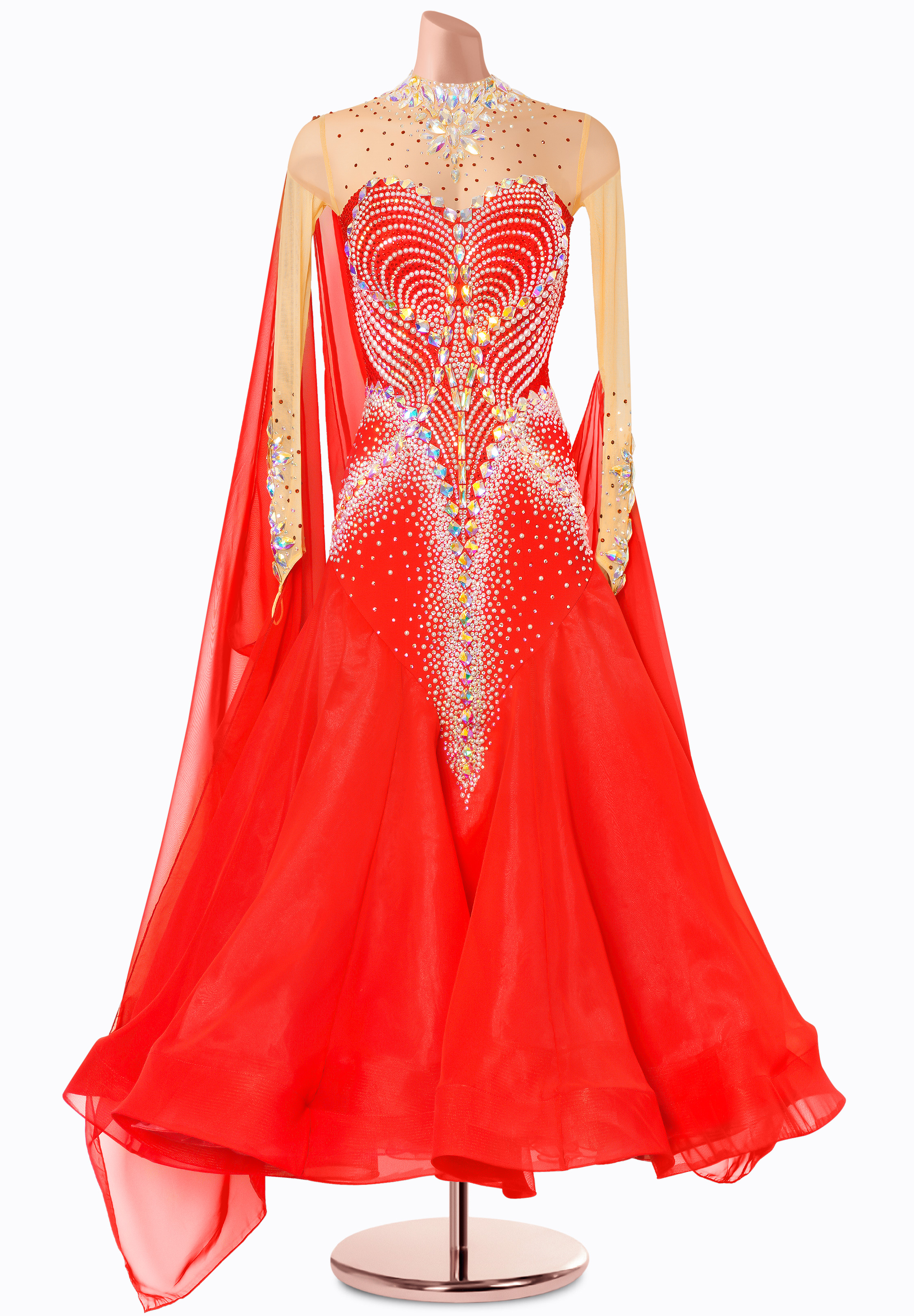 Crimson Sway Ballroom Gown MF-B0458