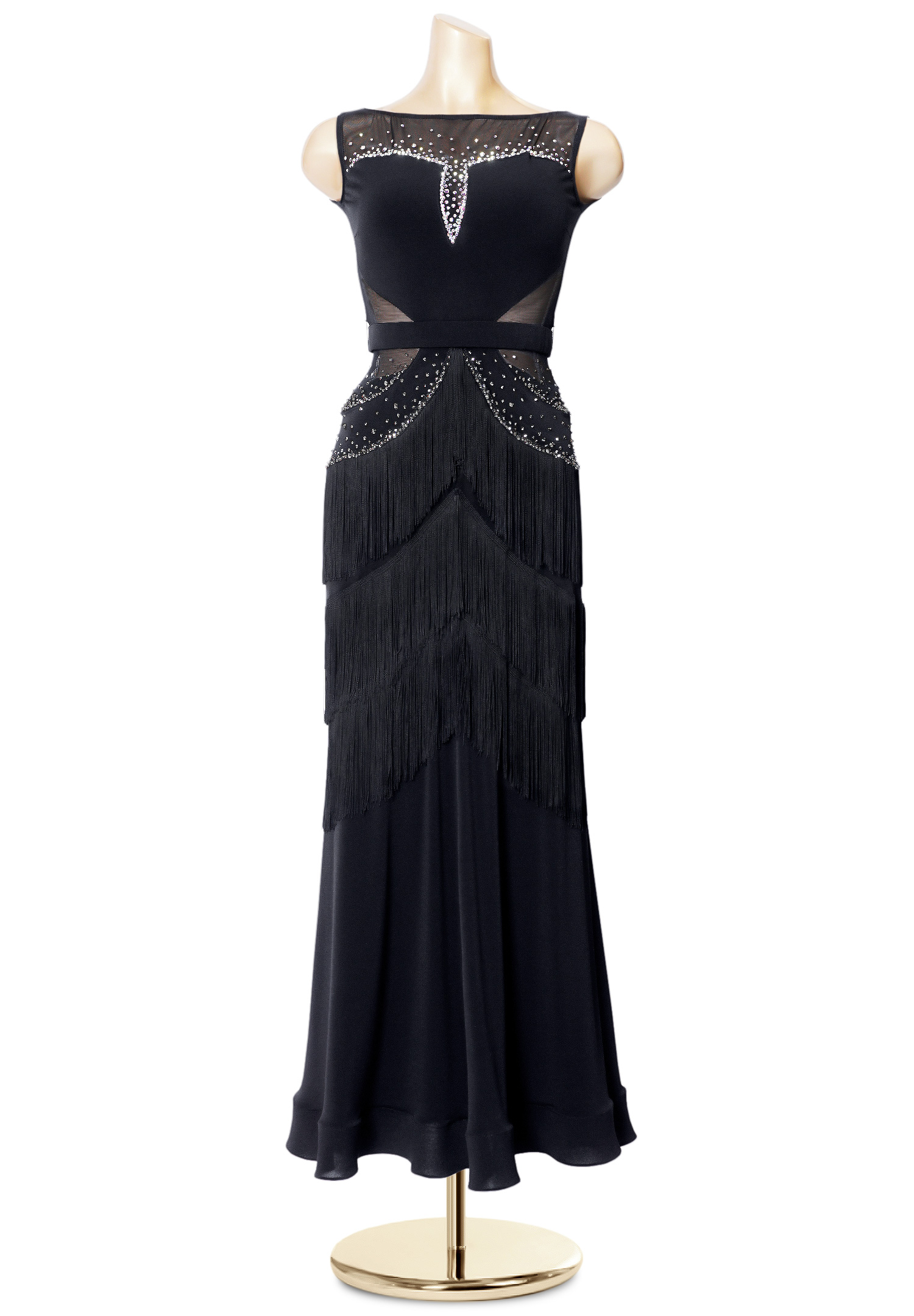 Crystal Cut Out Fringed Dance Dress PC-ED19051