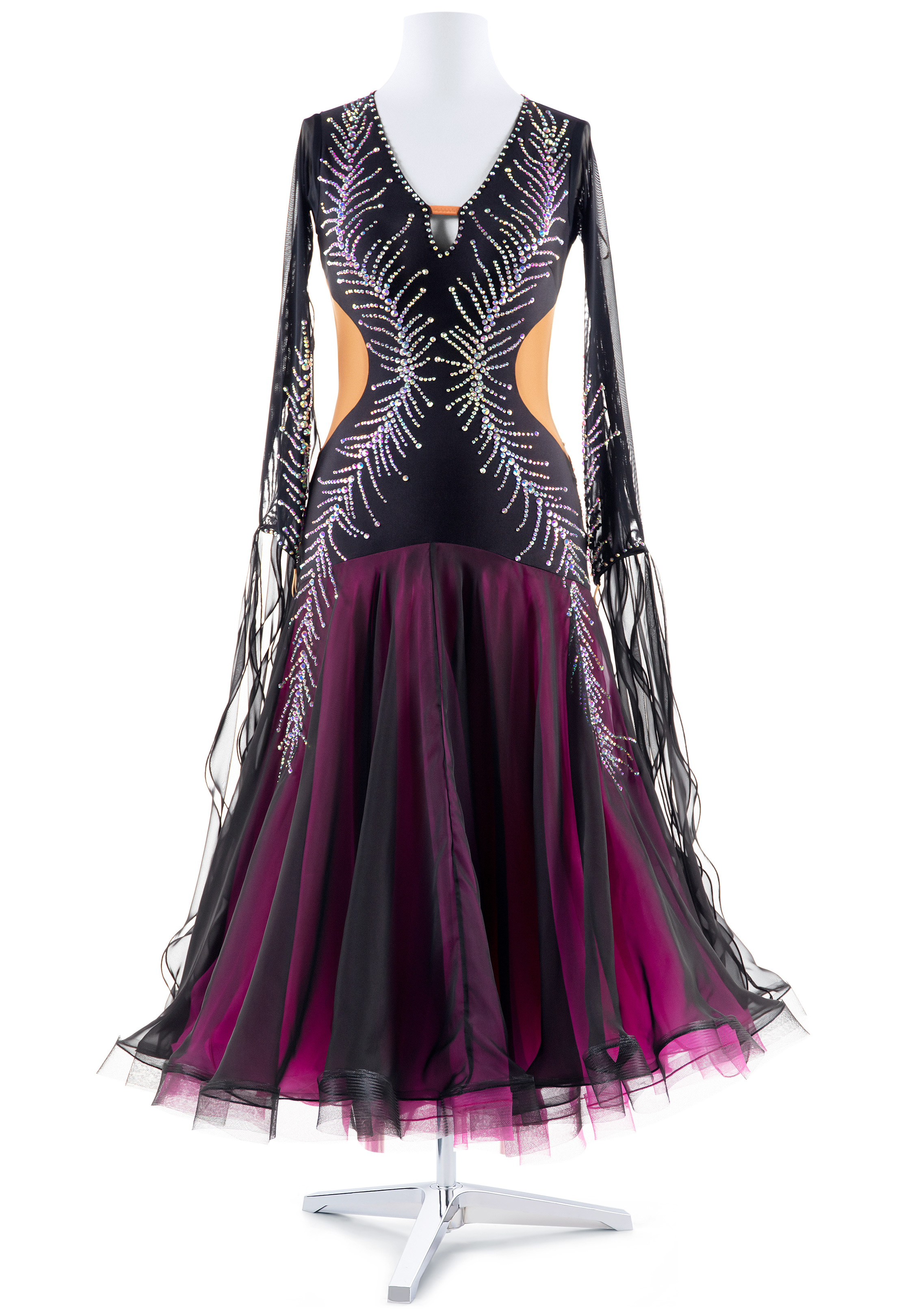 Crystal Peacock Feather Ballroom Full Dress VN-A5400