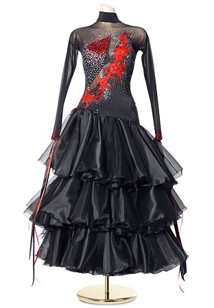 Crystal Ruffle Shimmering Ballroom Gown PC-WB19139