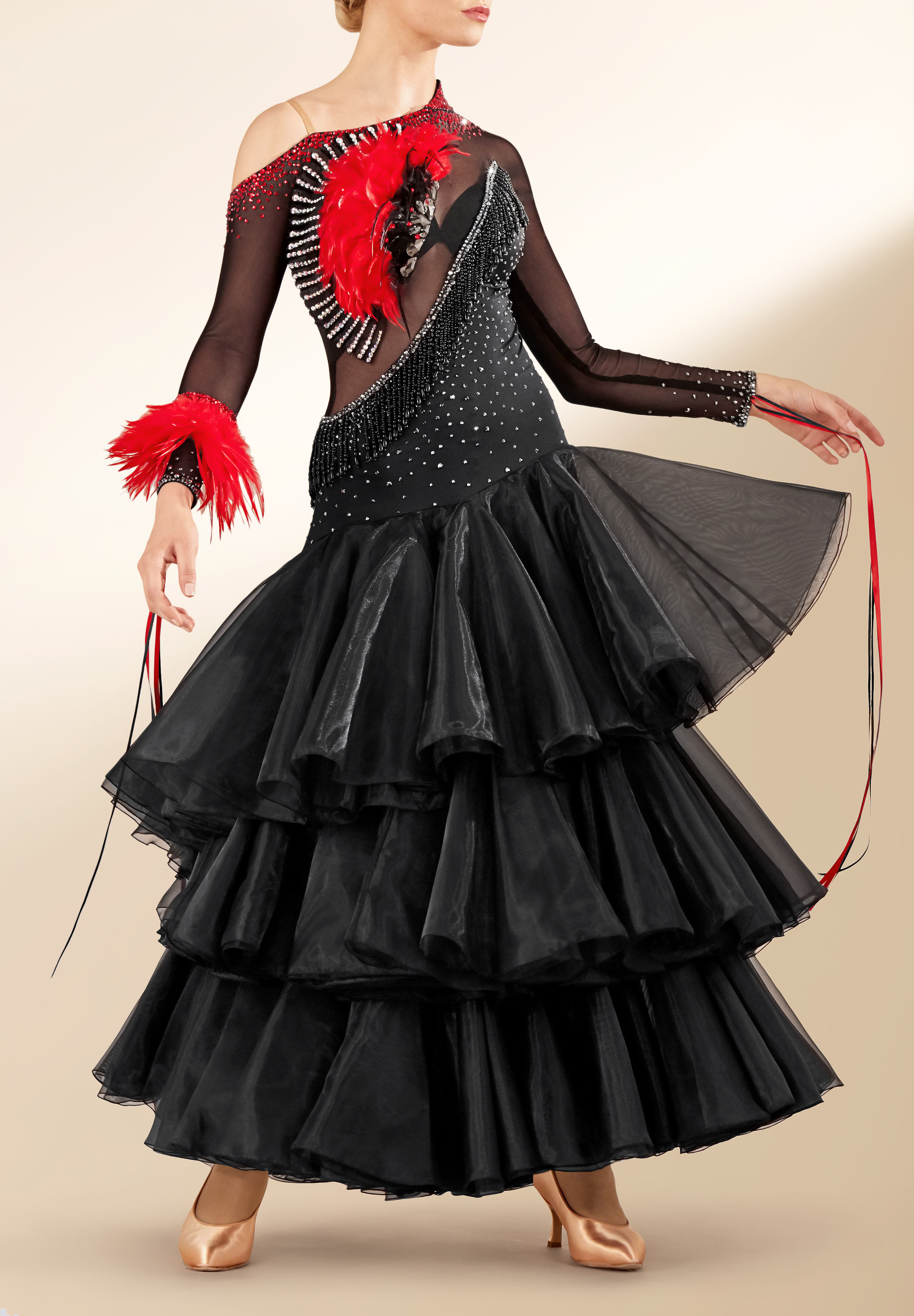 Crystallized Phantom Ballroom Performance Gown PC-WB190412