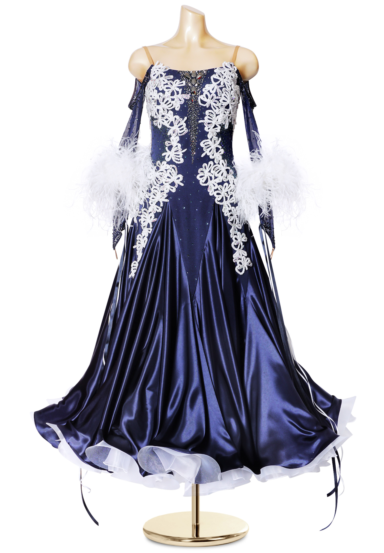 Crystallized Shoulder Baring American Smooth Dress PC-WB19009