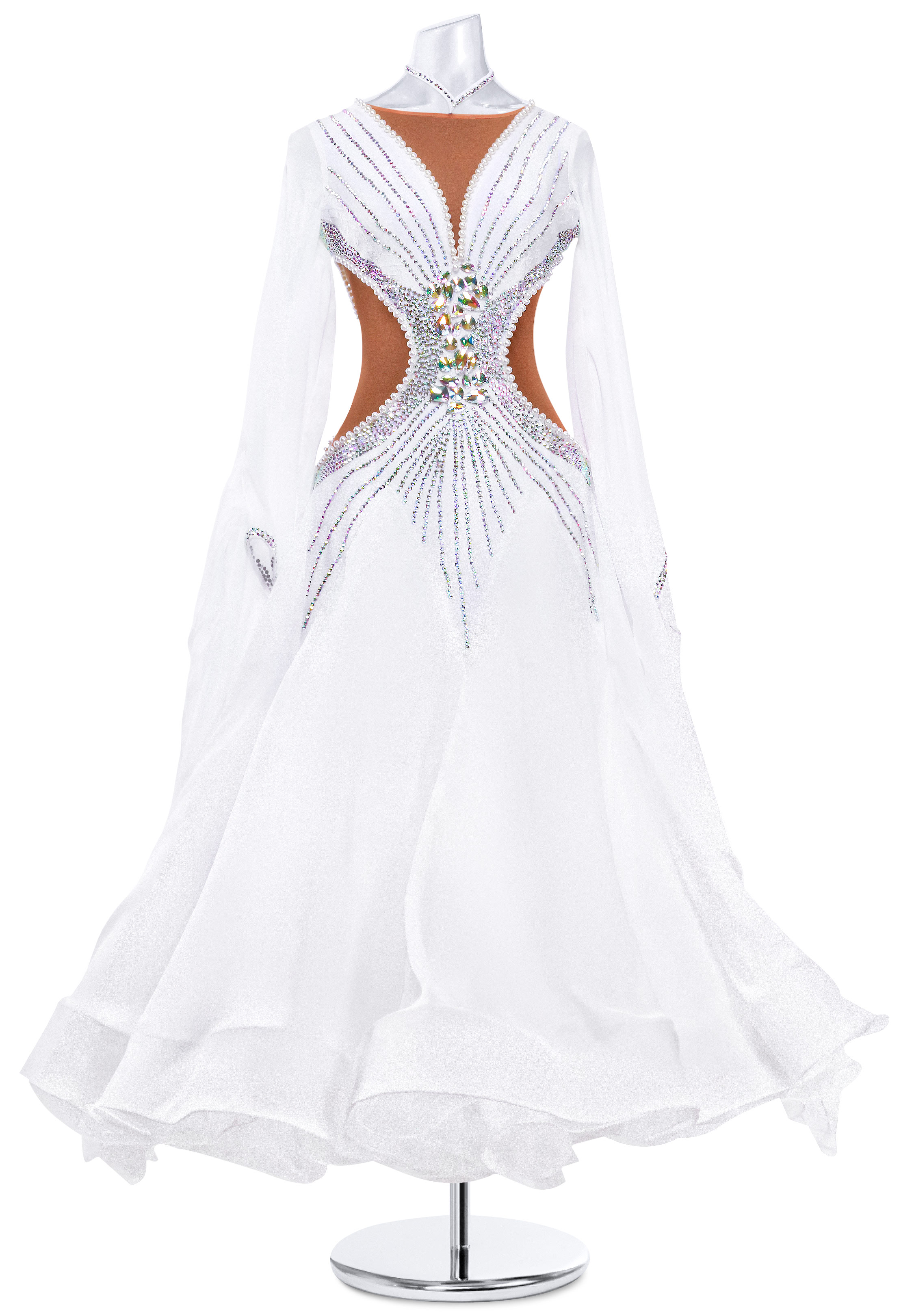 Curvy Pearlescent Cutout Ballroom Costume MQ-B142