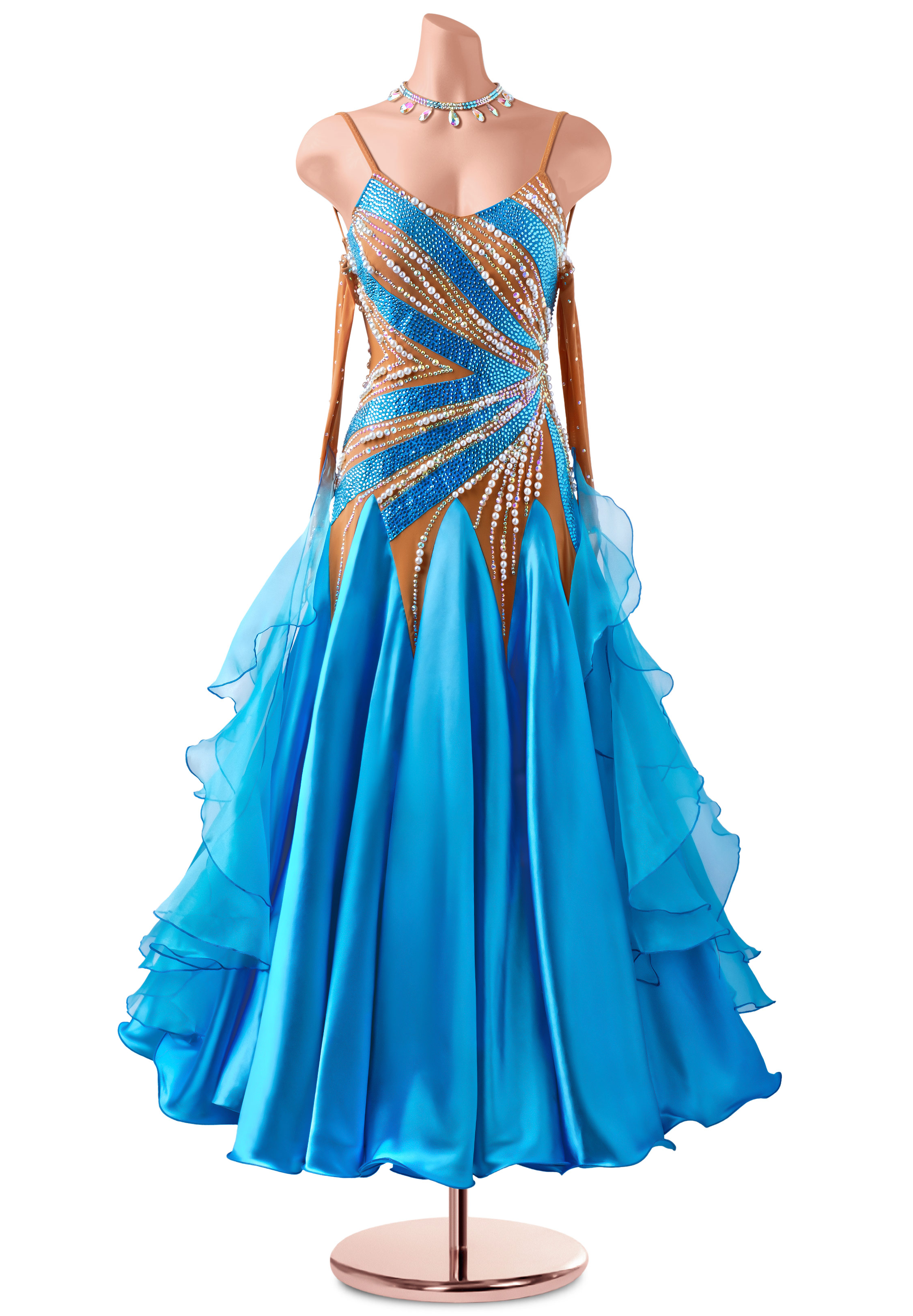 Elegant Bejeweled Ballroom Gown BA-VSB037