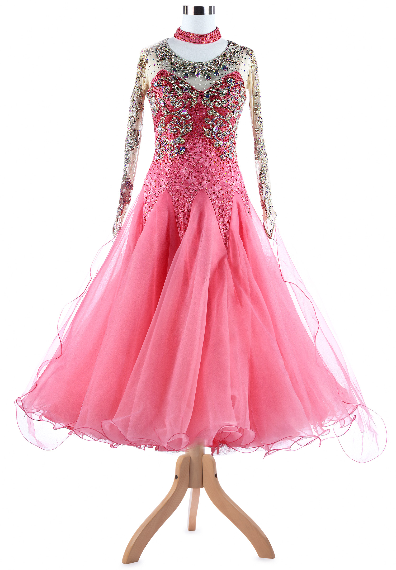 Enchanting Floral Lace Ballroom Dance Gown VN-A5341