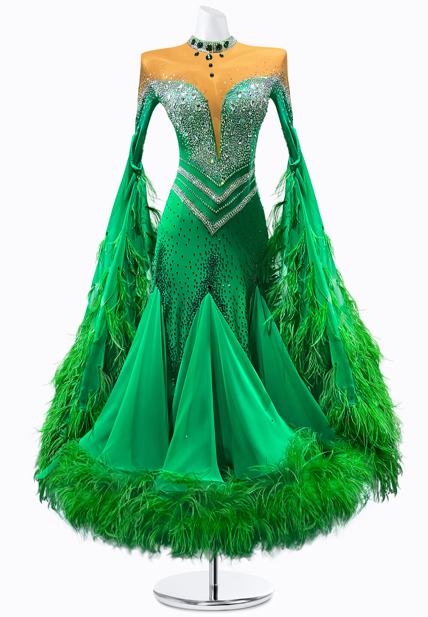 Ethereal Feather Ballroom Gown AM-B3359