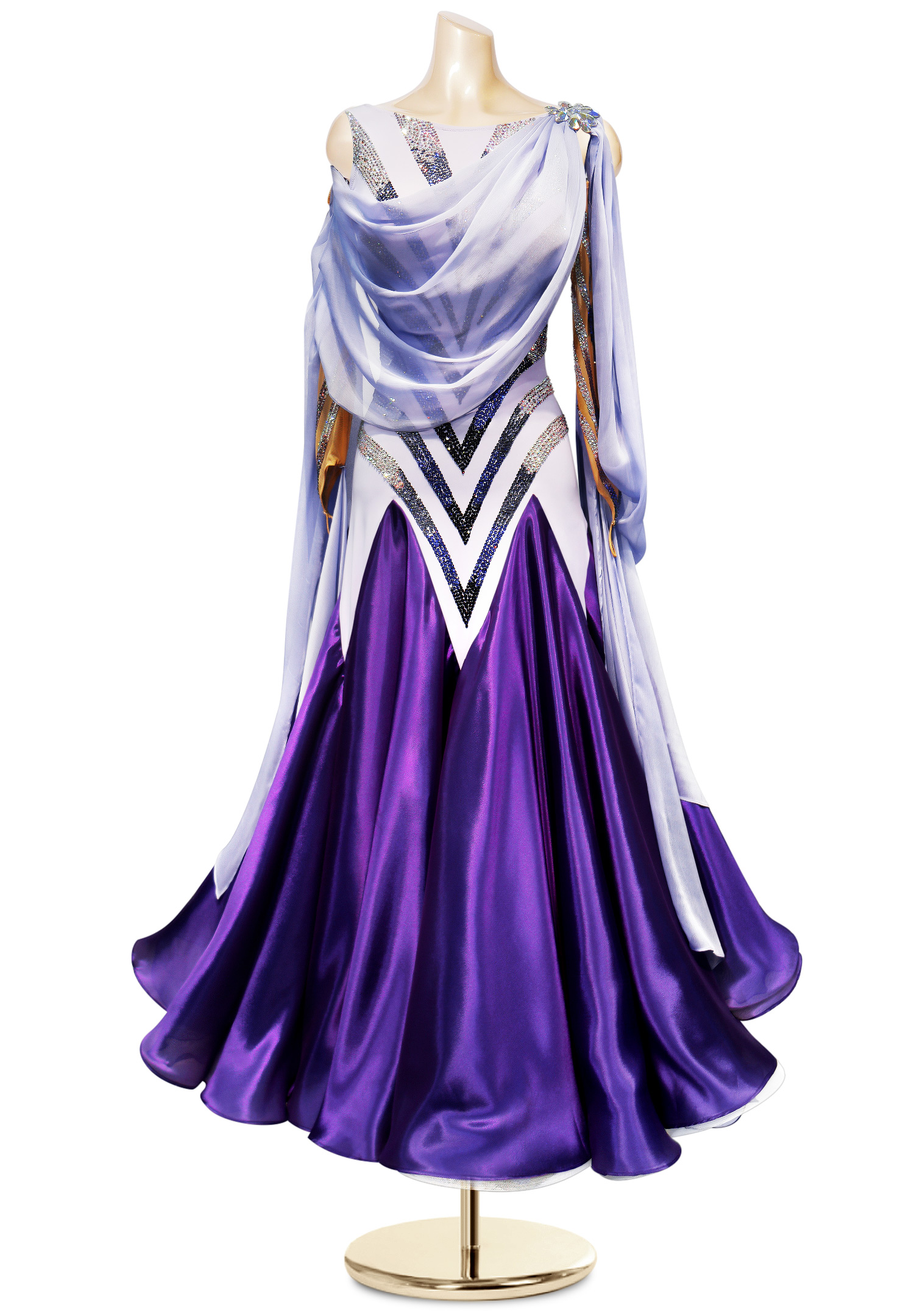 Exotic Veiled Standard Dance Performance Dress PC-WB18026