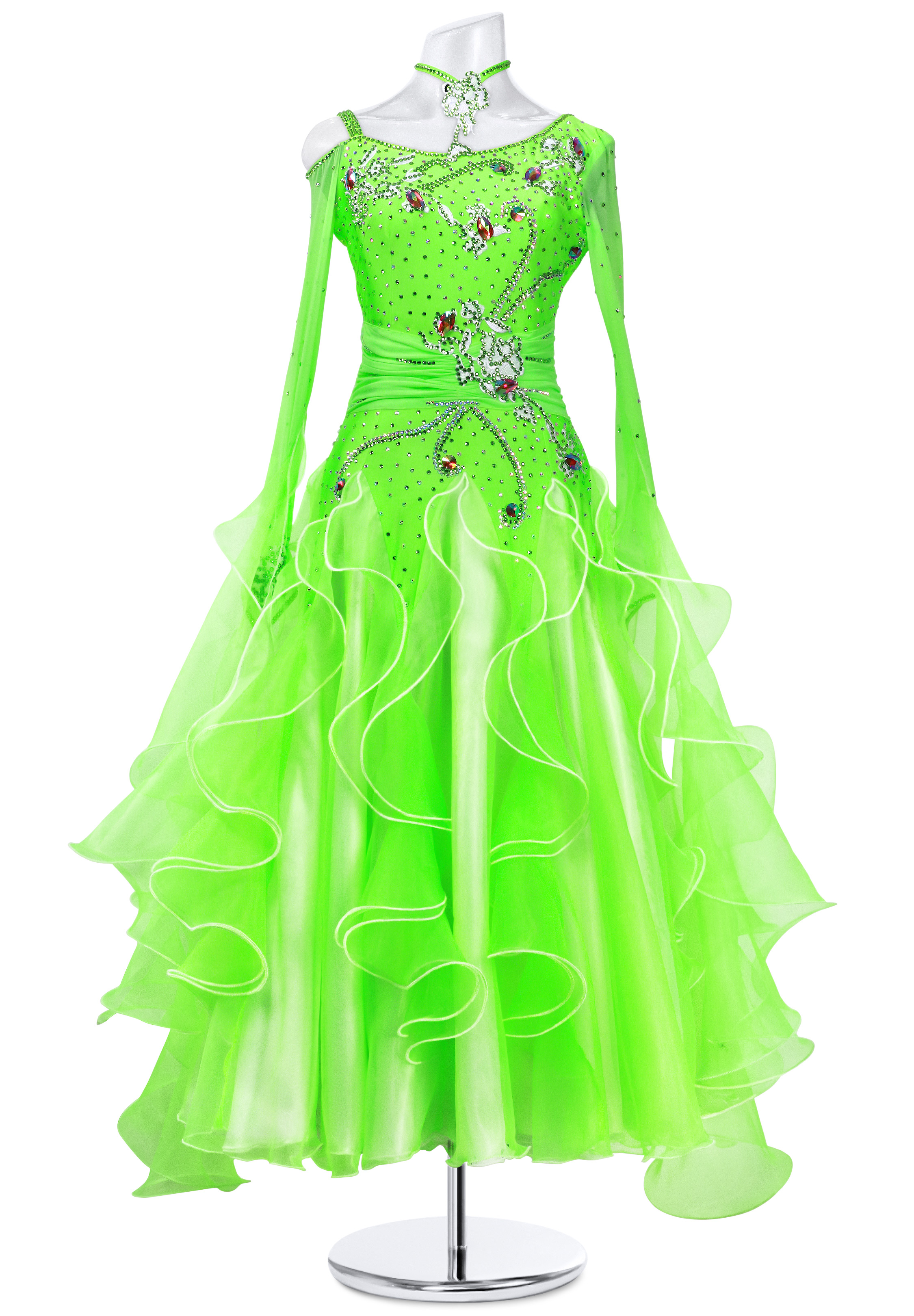Expressive Frilly Ballroom Smooth Gown MQ-B143