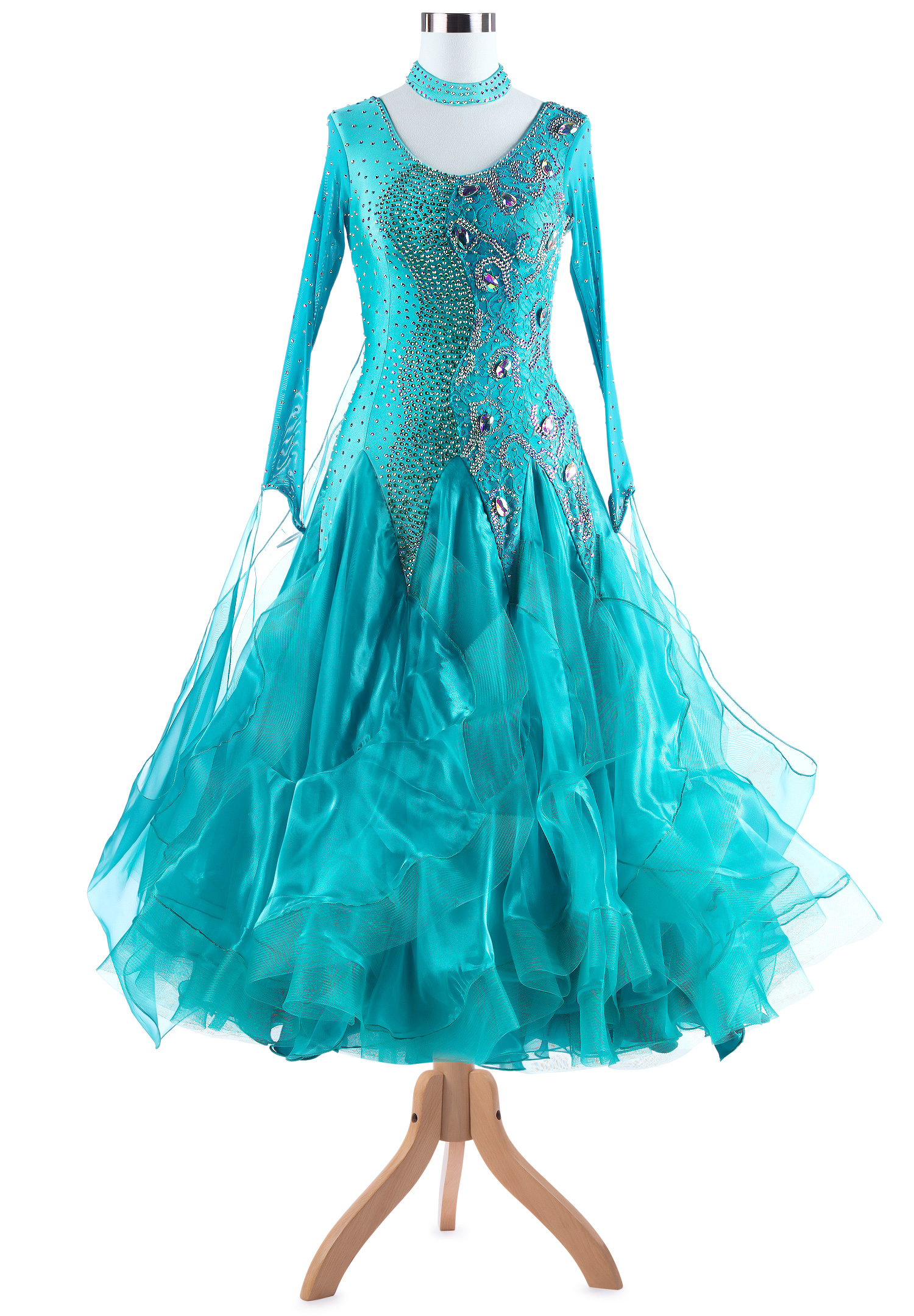 Exquisite Dual Division Standard Ballroom Dance Gown VN-A5333