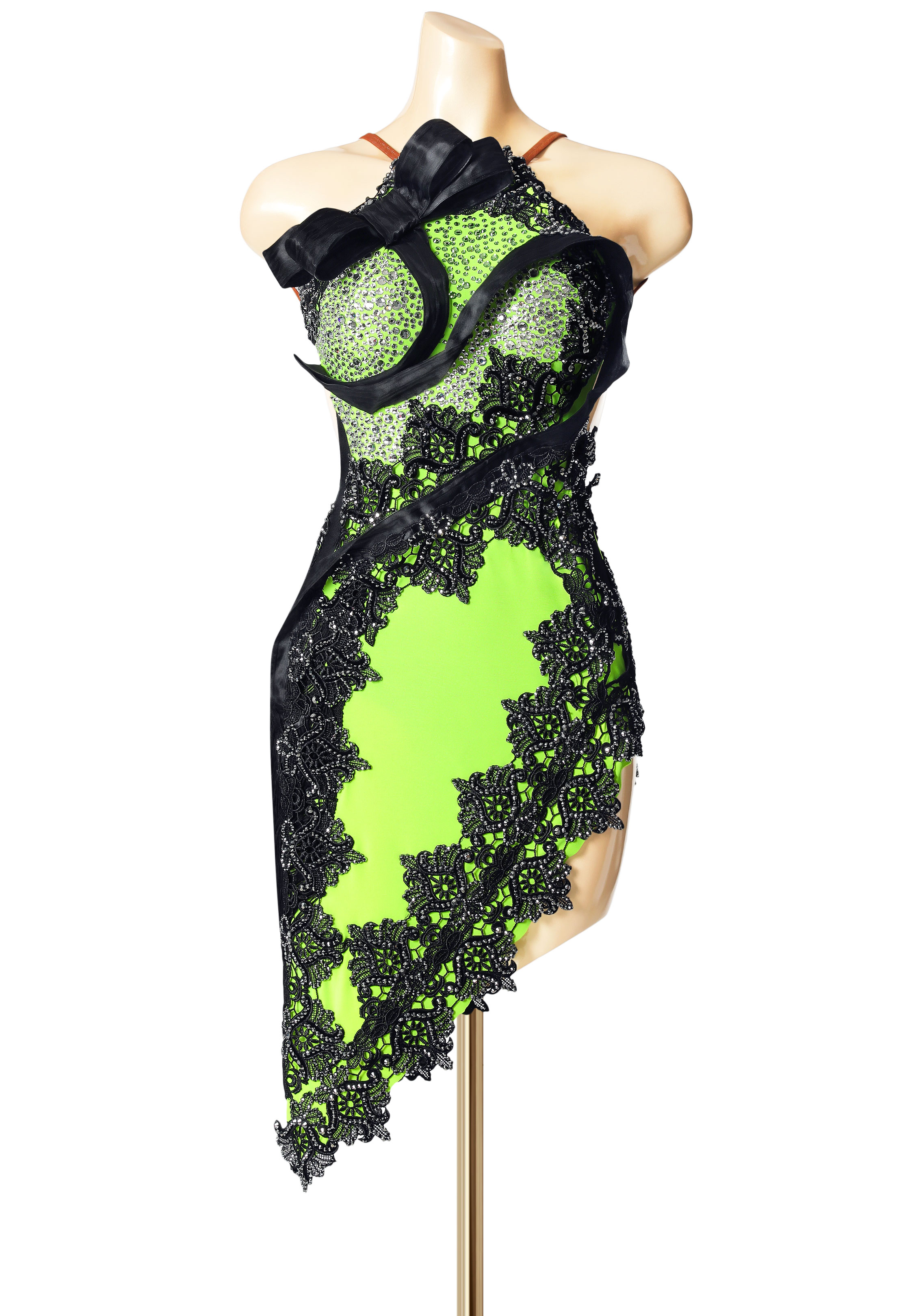 Exquisite Ribbon Applique Latin Costume PC-WL19016