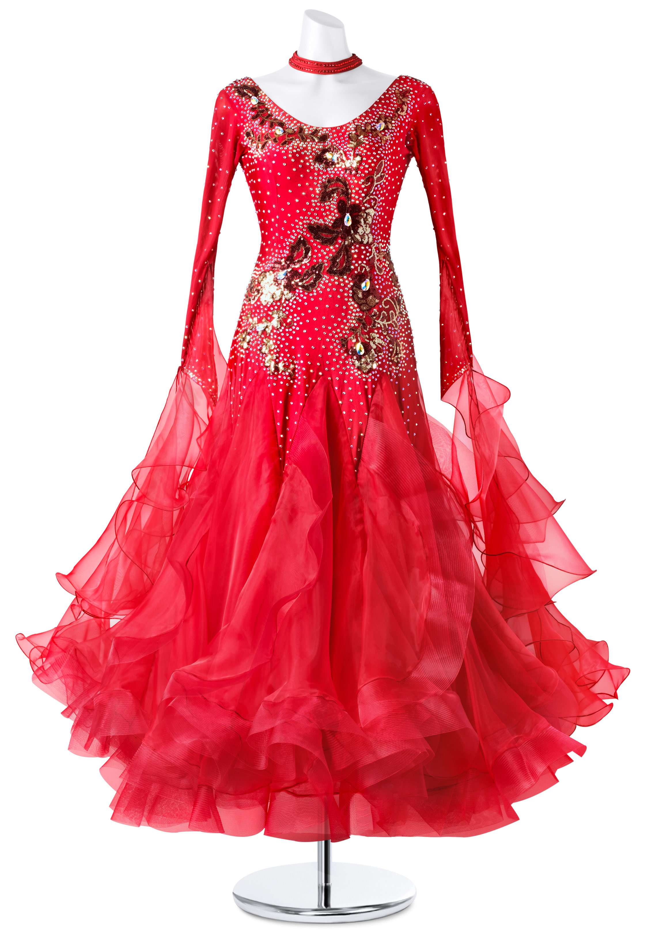 Flowery Goldleaf Ballroom Dress MQ-B283