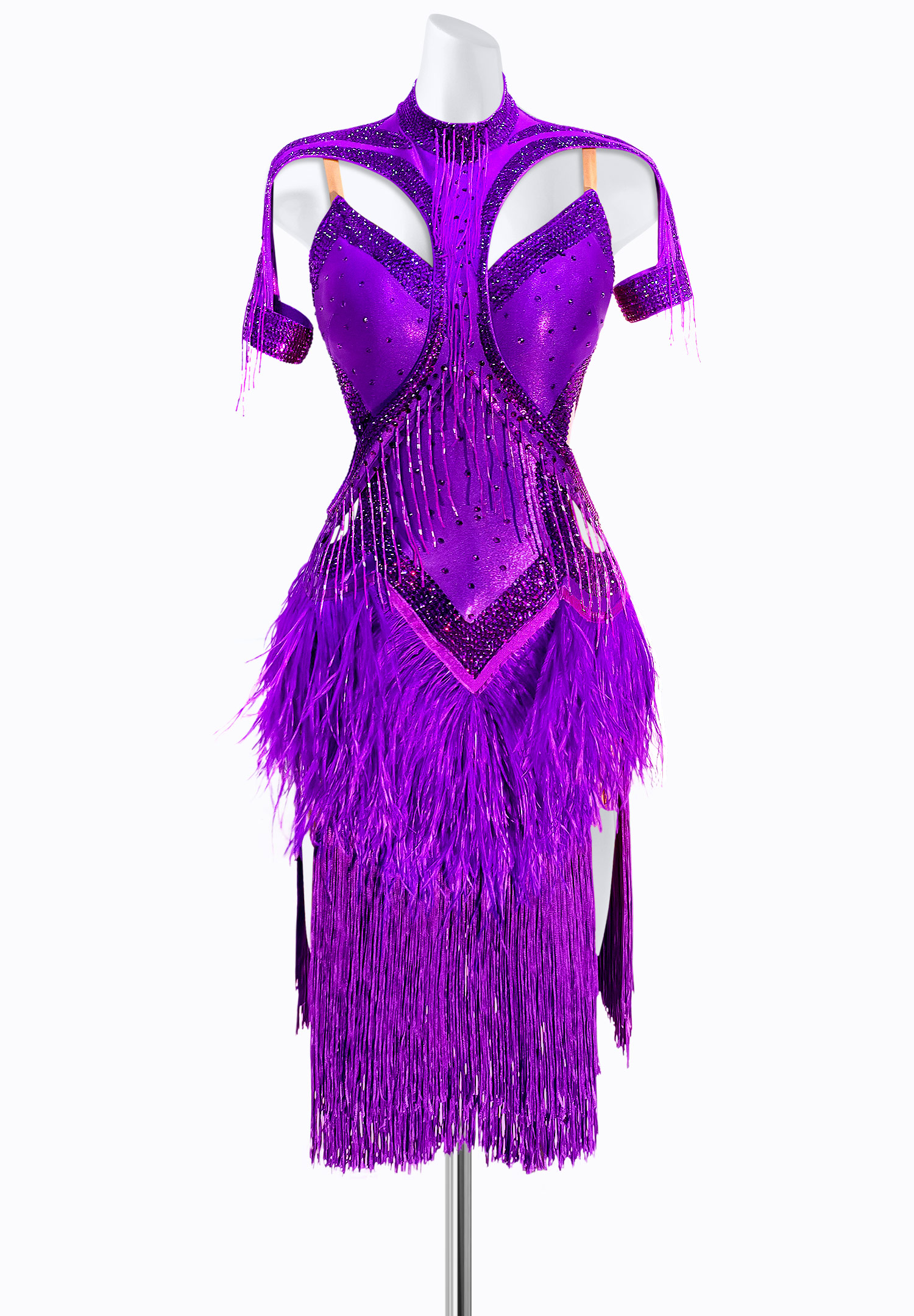 Futuristic Fringe Latin Dress AM-L3541