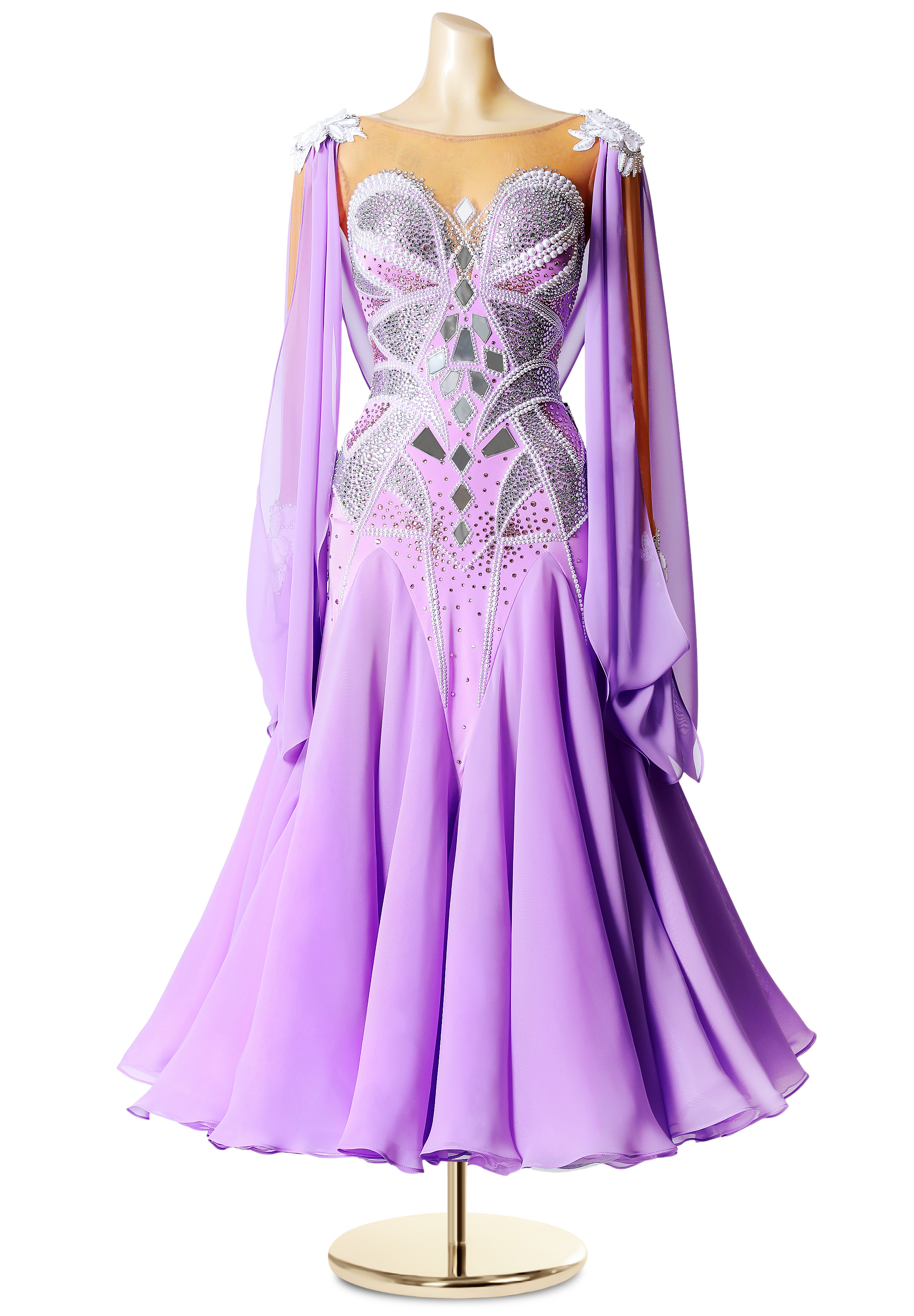 Geometric Reflection Ballroom Dance Dress PC-WB19153