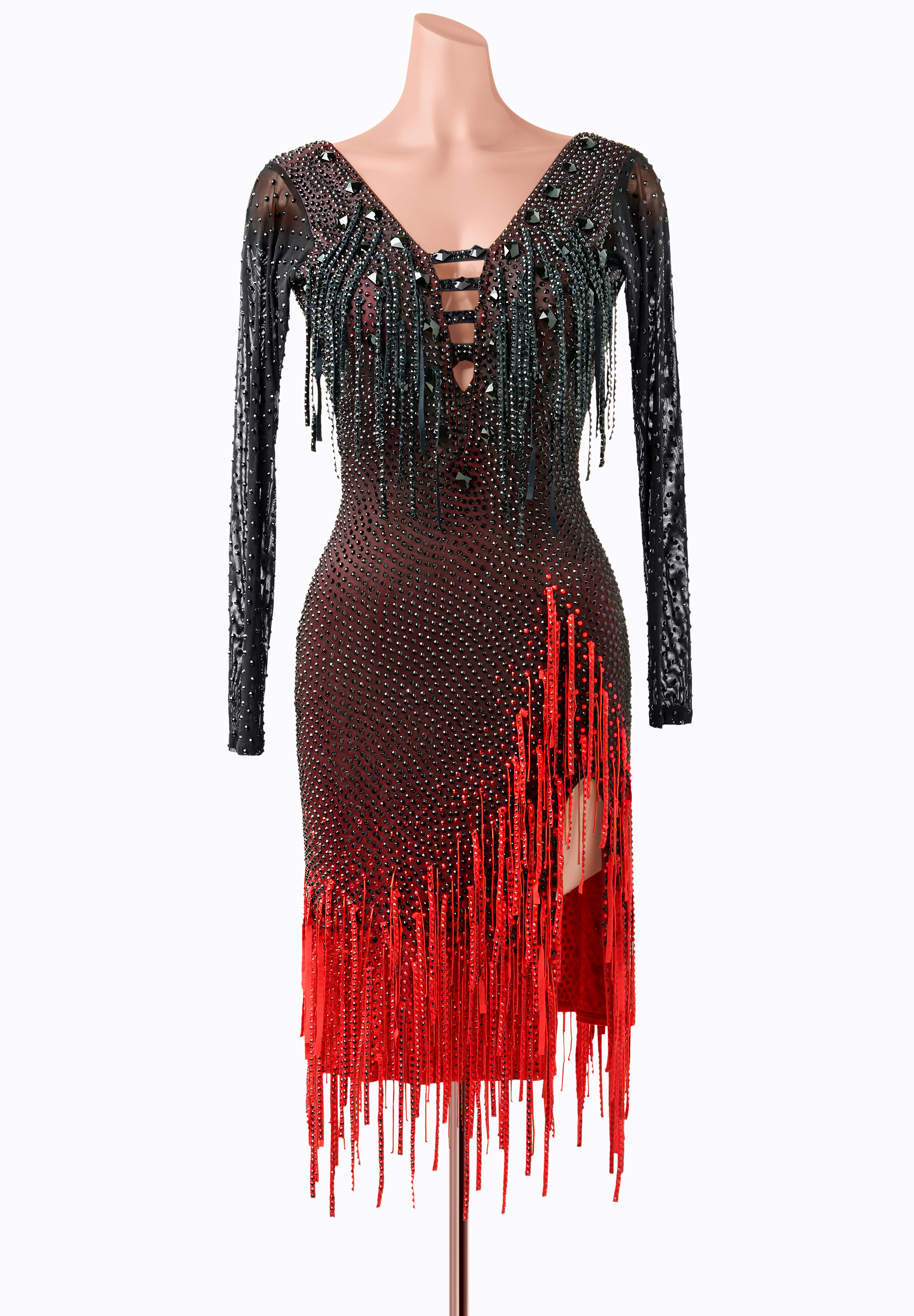 Haunted Fringe Latin Dress AM-L3601