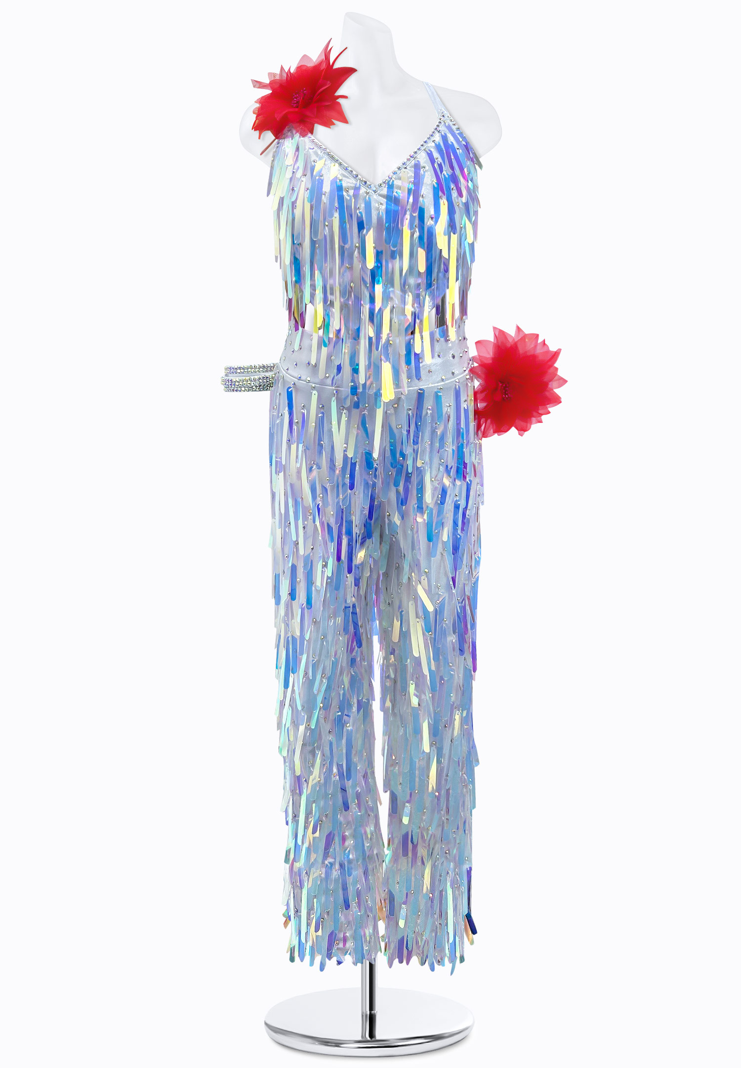 Holographic Fringe Latin Bodysuit AM-L3681