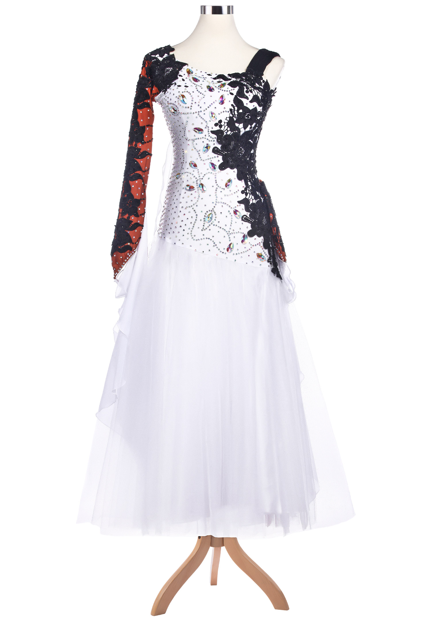 Iconic Lace Applique Edge American Smooth Dance Dress VN-A5196