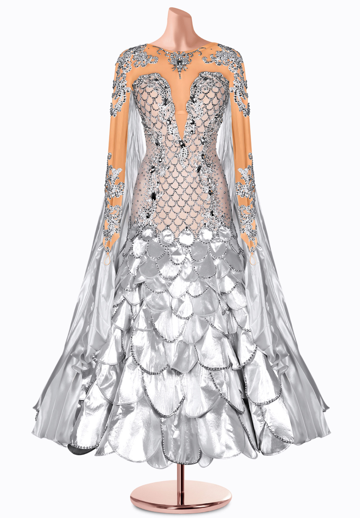 Metallic Mermaid Ballroom Gown TID-BM1017