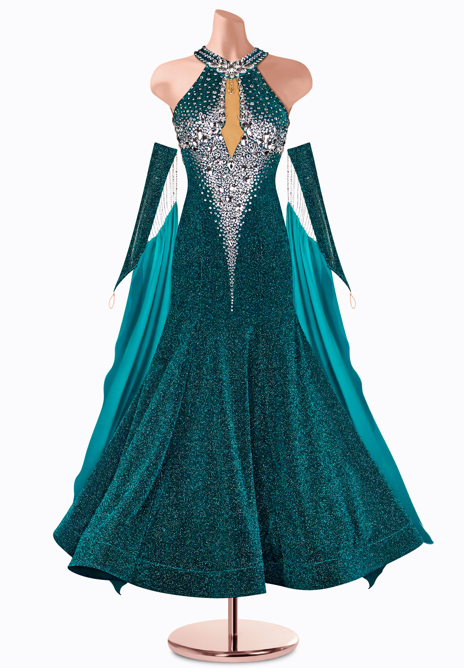 Glittering Jade Ballroom Gown TID-BM1027