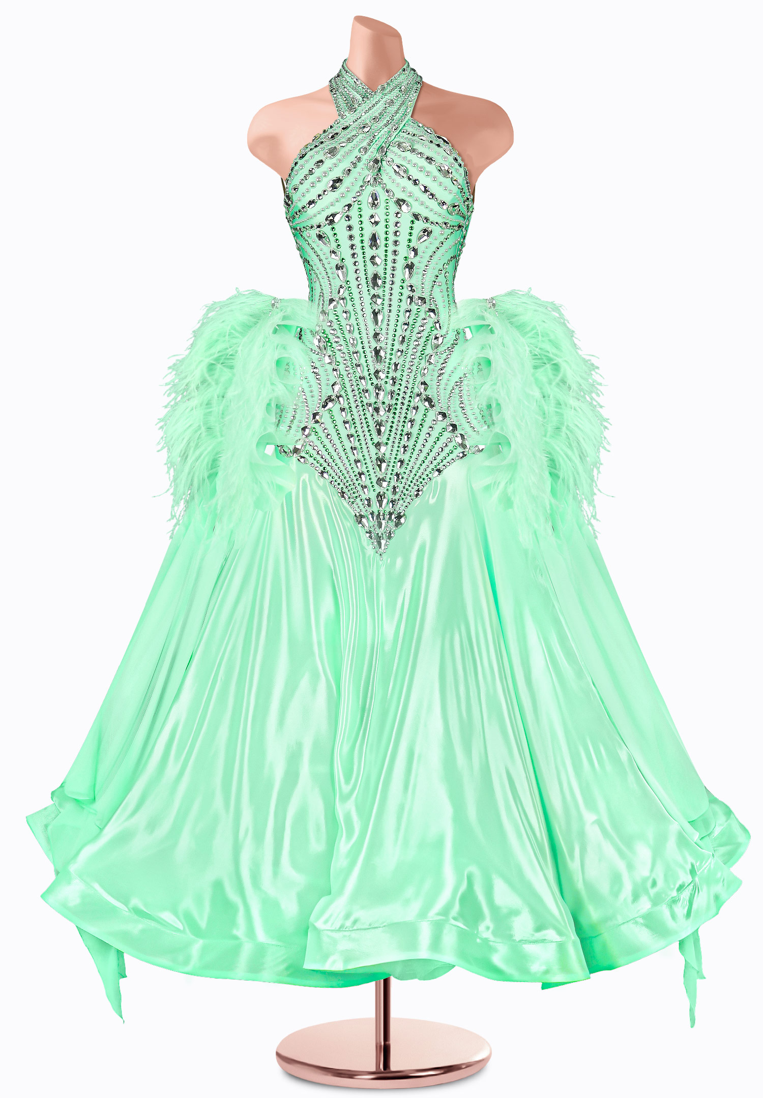 Tranquil Halter Ballroom Gown TID-BM1033