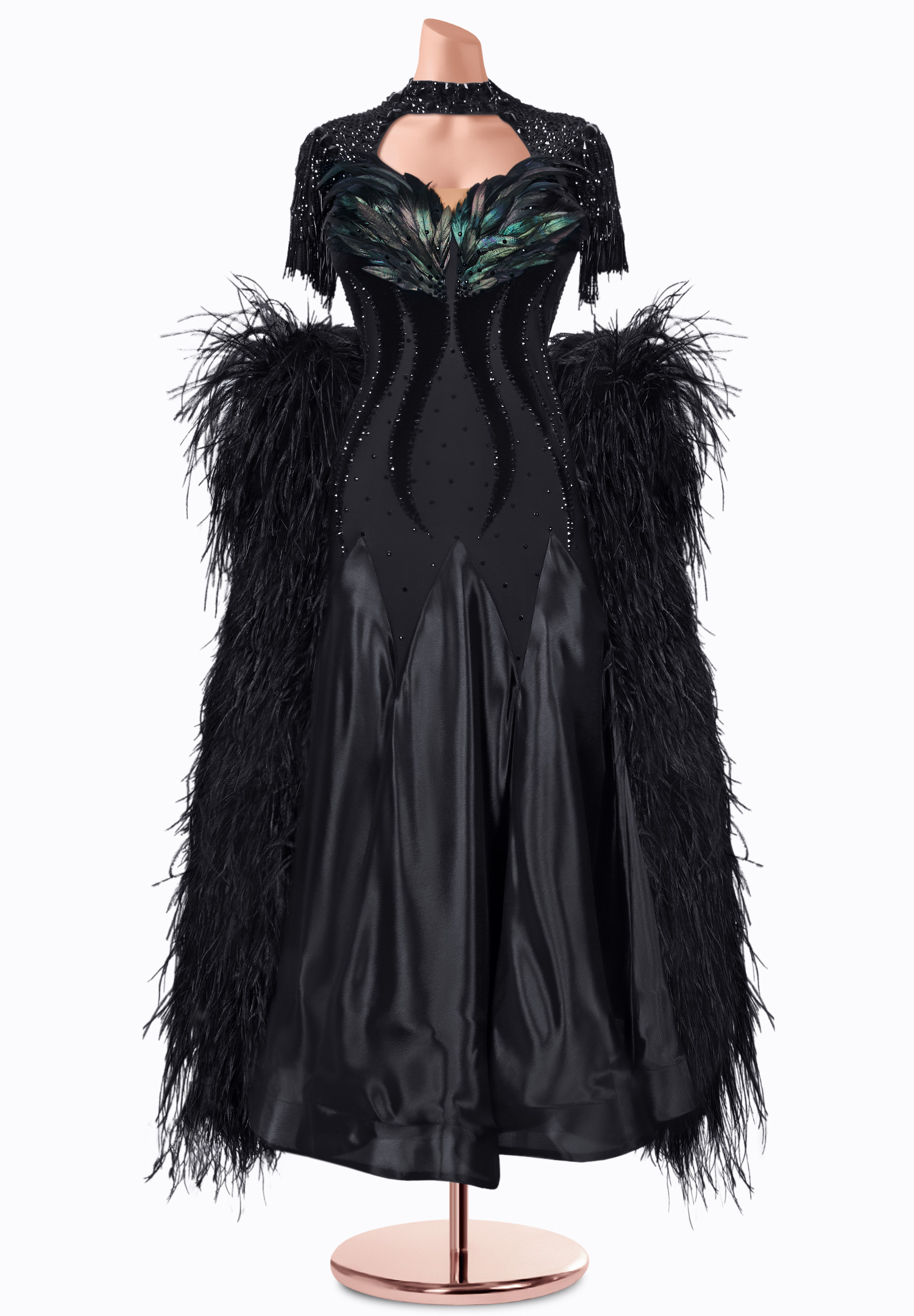 Dark Raven Ballroom Gown TID-BM1062