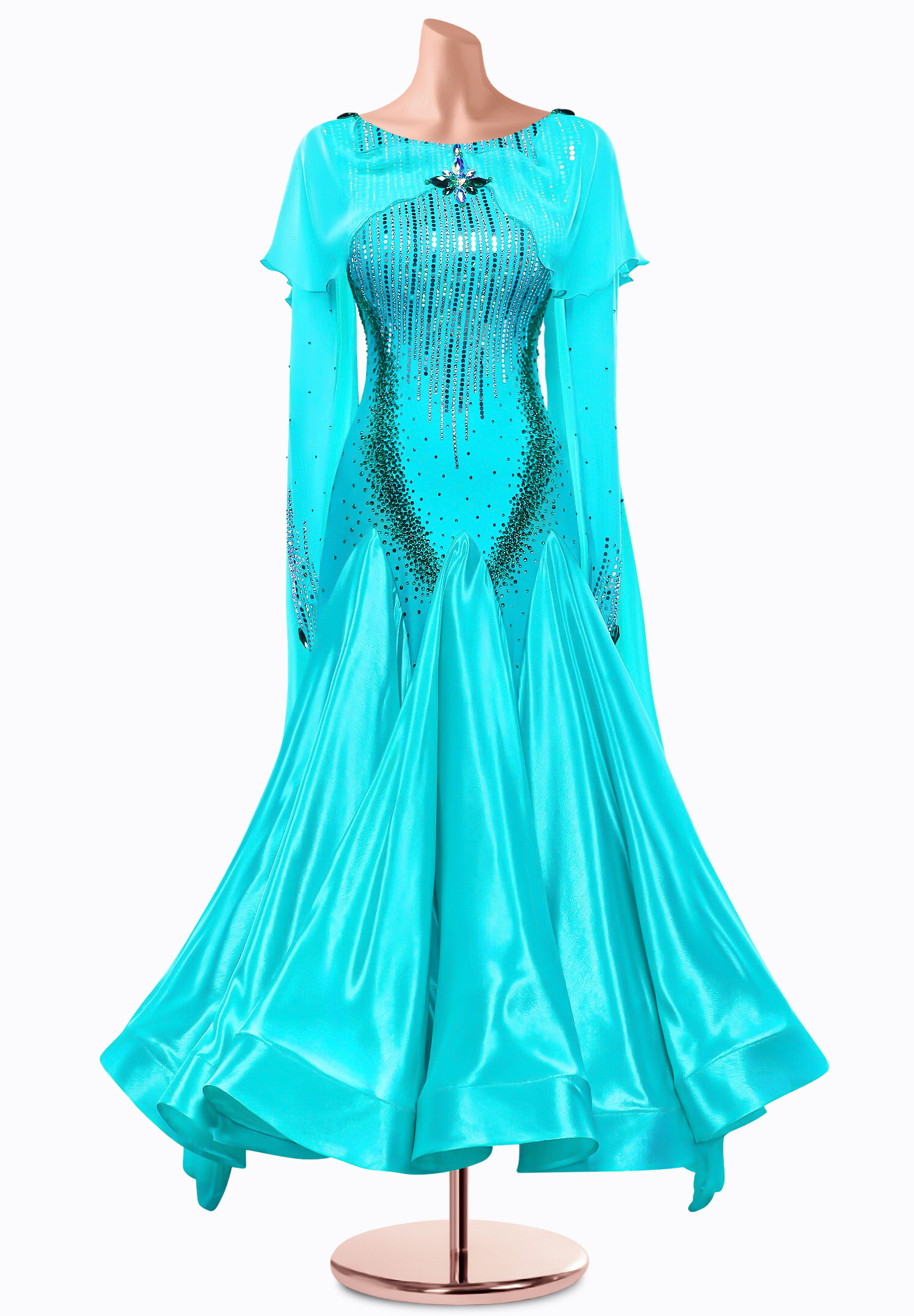 Siren Cape Ballroom Gown TID-BM0501