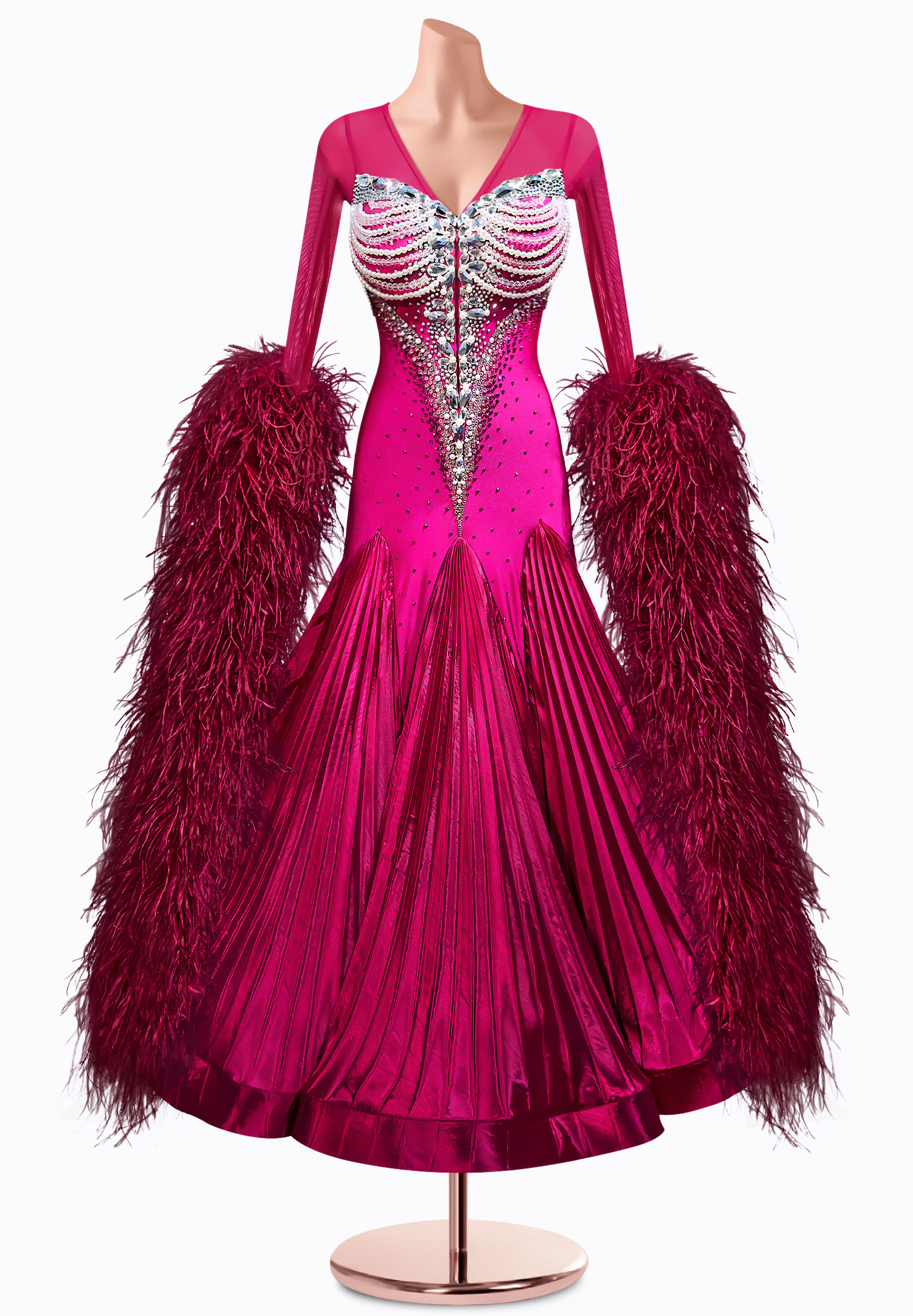 Draped Pearl Ballroom Gown TID-BM0822