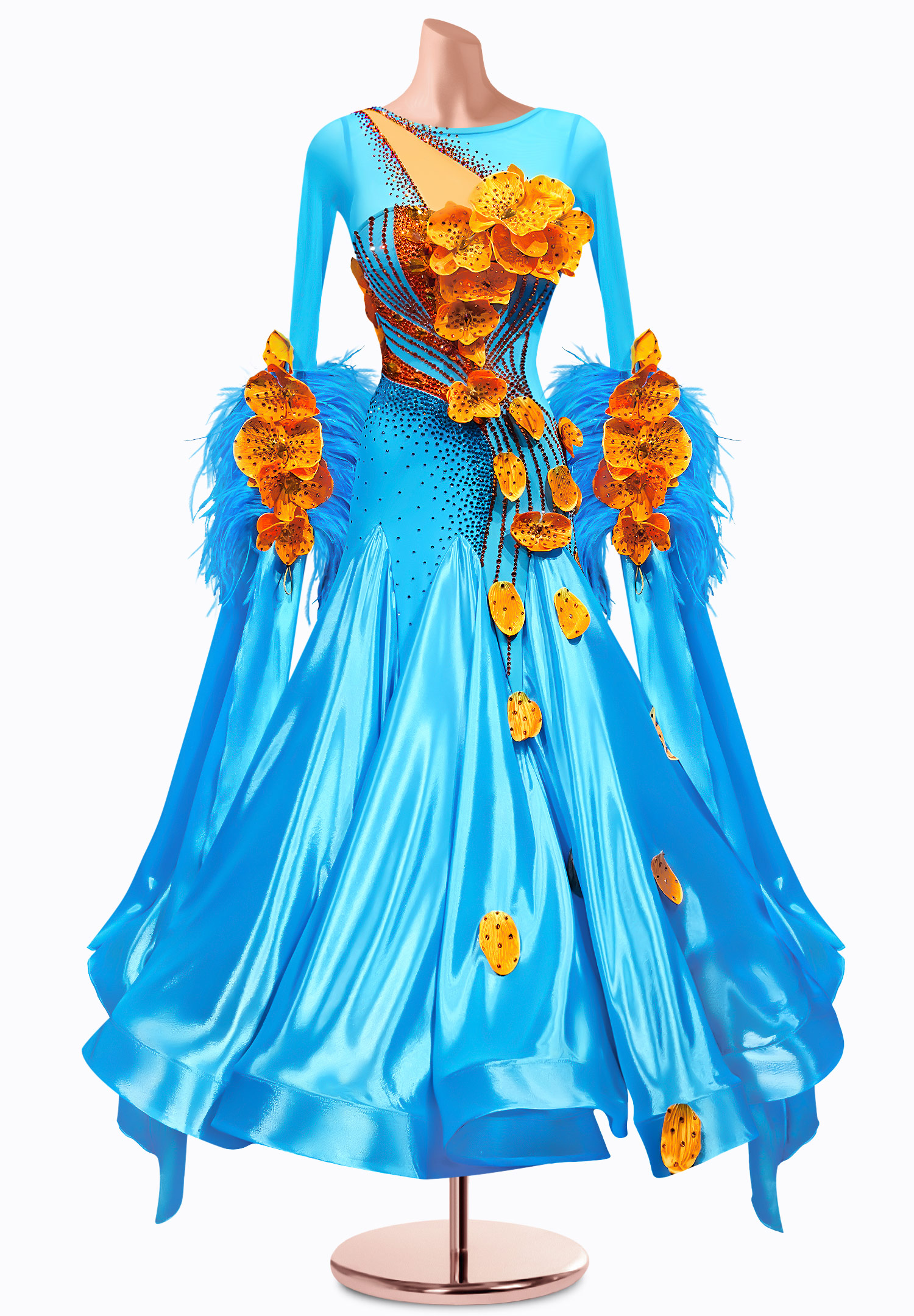 Orchid Cascade Ballroom Gown TID-BM0830