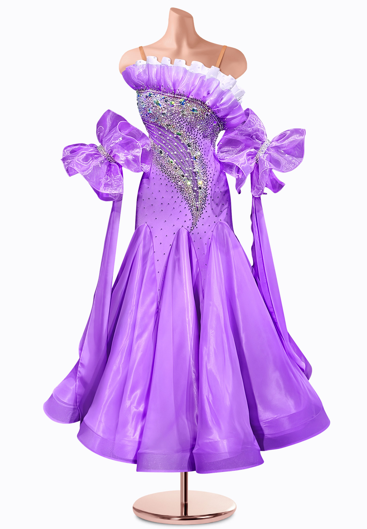 Diagonal Frill Ballroom Gown TID-BM0835