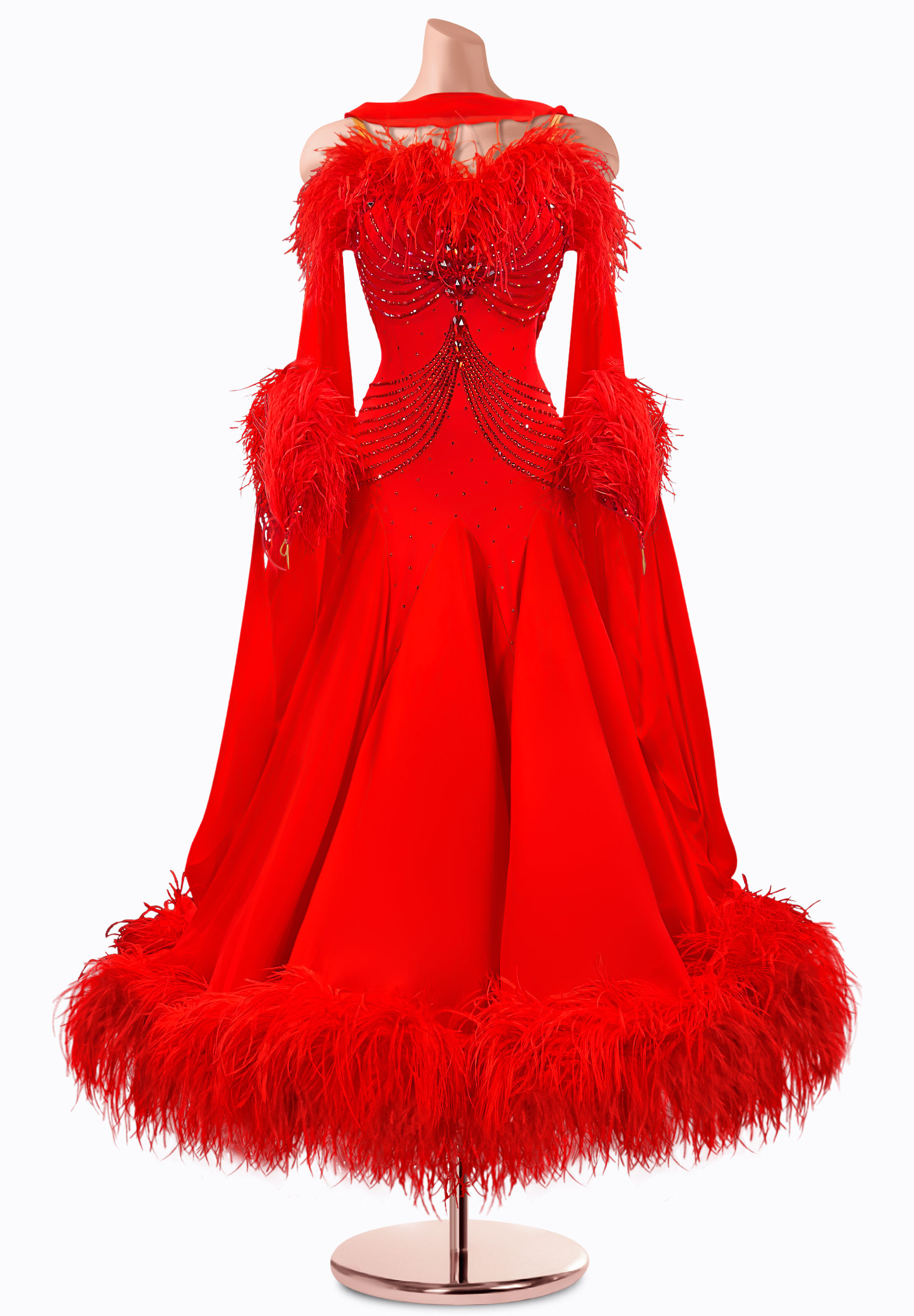 Victorian Flame Ballroom Gown TID-BM0856