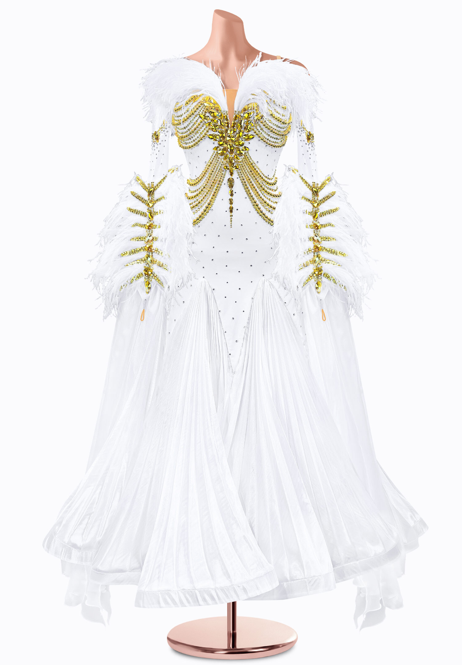 Draped Bead Ballroom Gown TID-BM0915