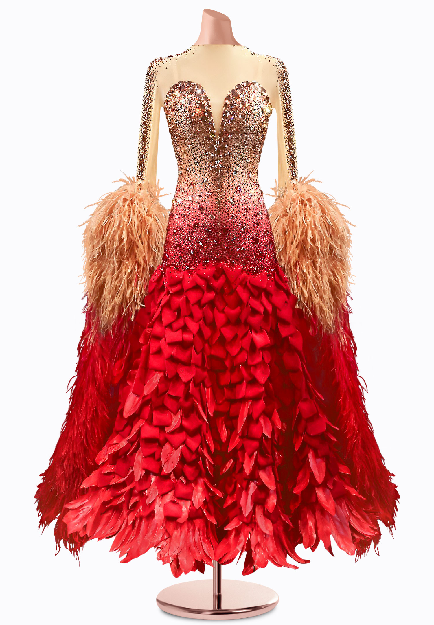 Ombre Petal Ballroom Gown TID-BM0932