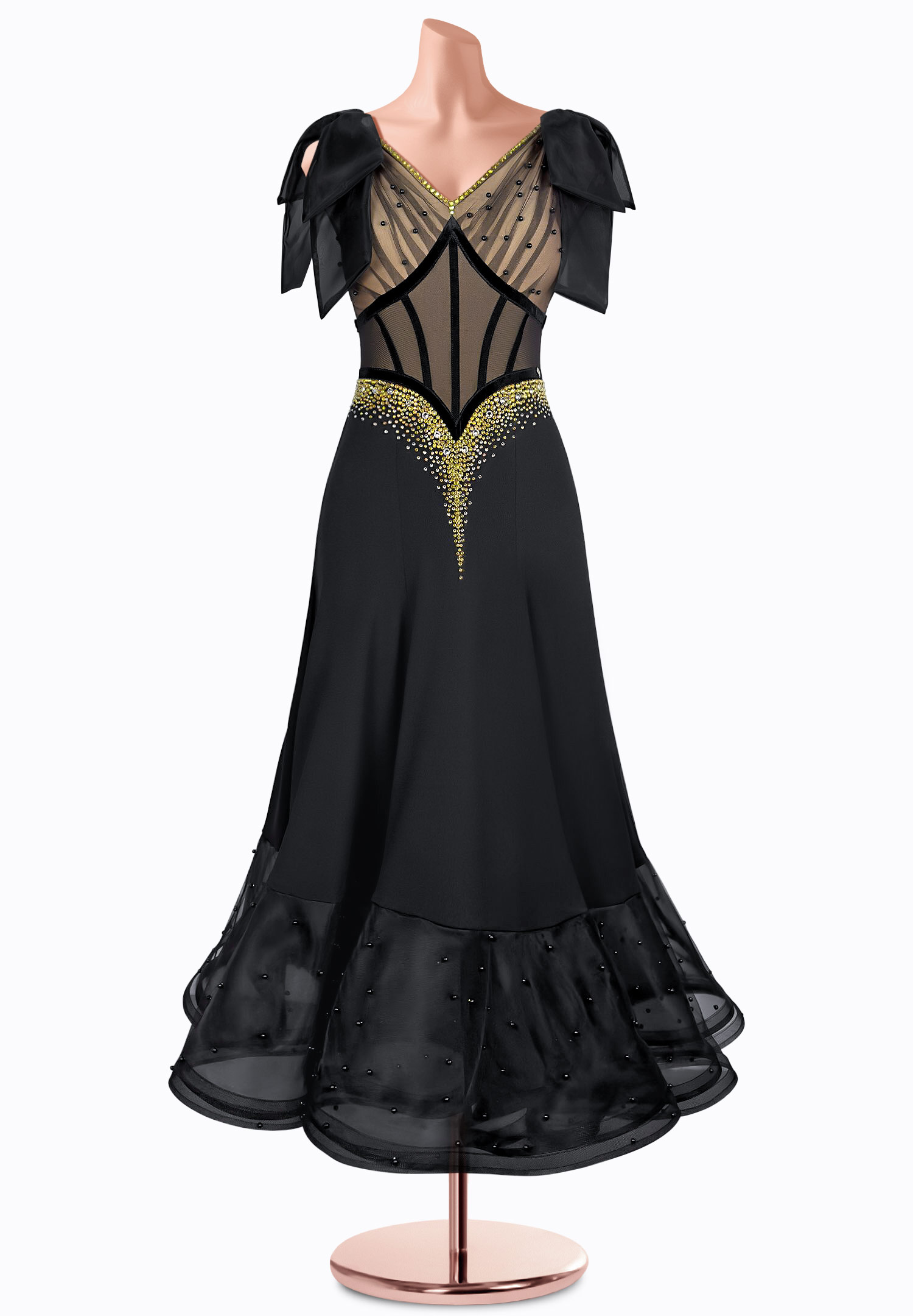 Bow Shoulder Smooth Gown TID-SM0979