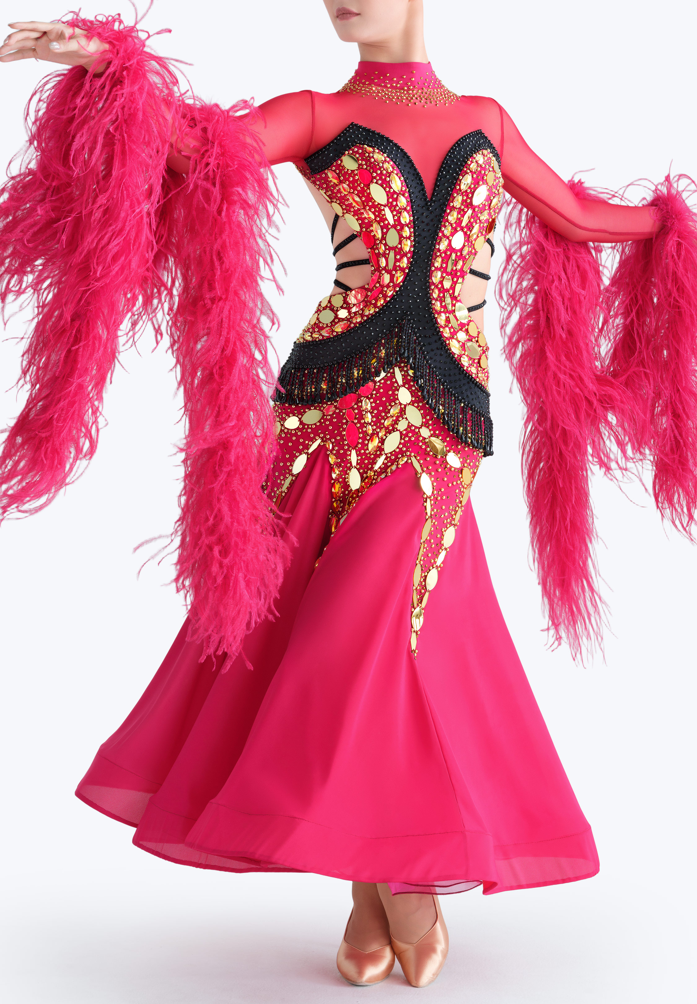 Regal Flame Ballroom Gown MF-B0422