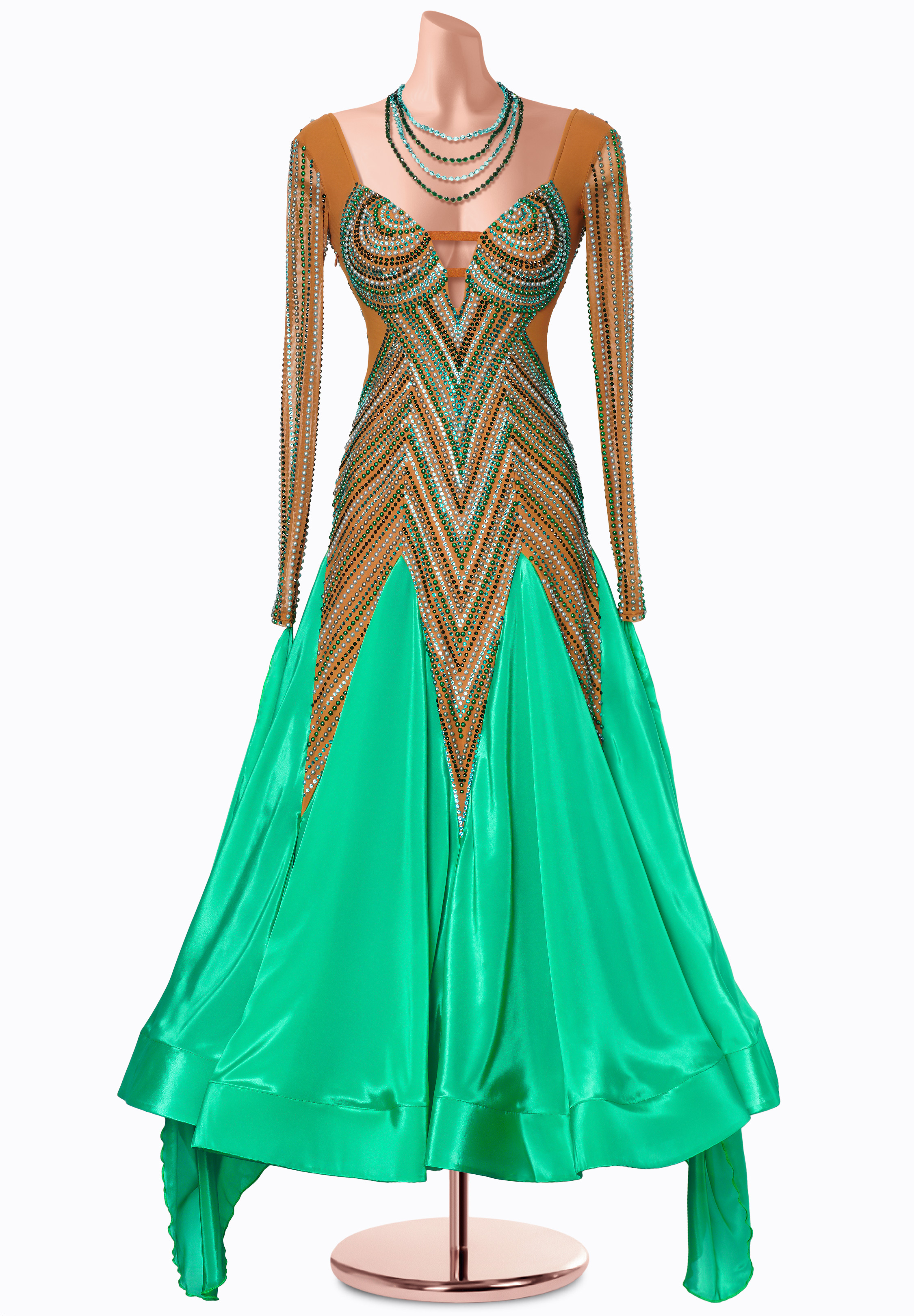 Whispering Emerald Ballroom Gown MF-B0438