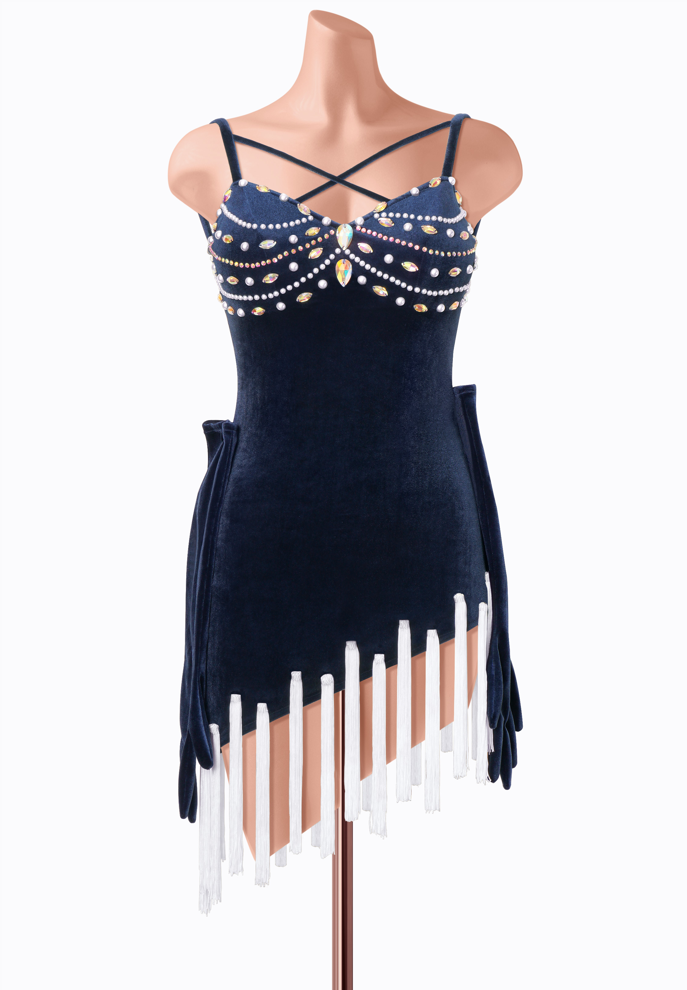 Tasseled Pearl Latin Dress MF-L0404