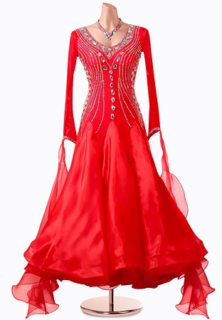 Crimson Whisper Ballroom Gown MQ-B315