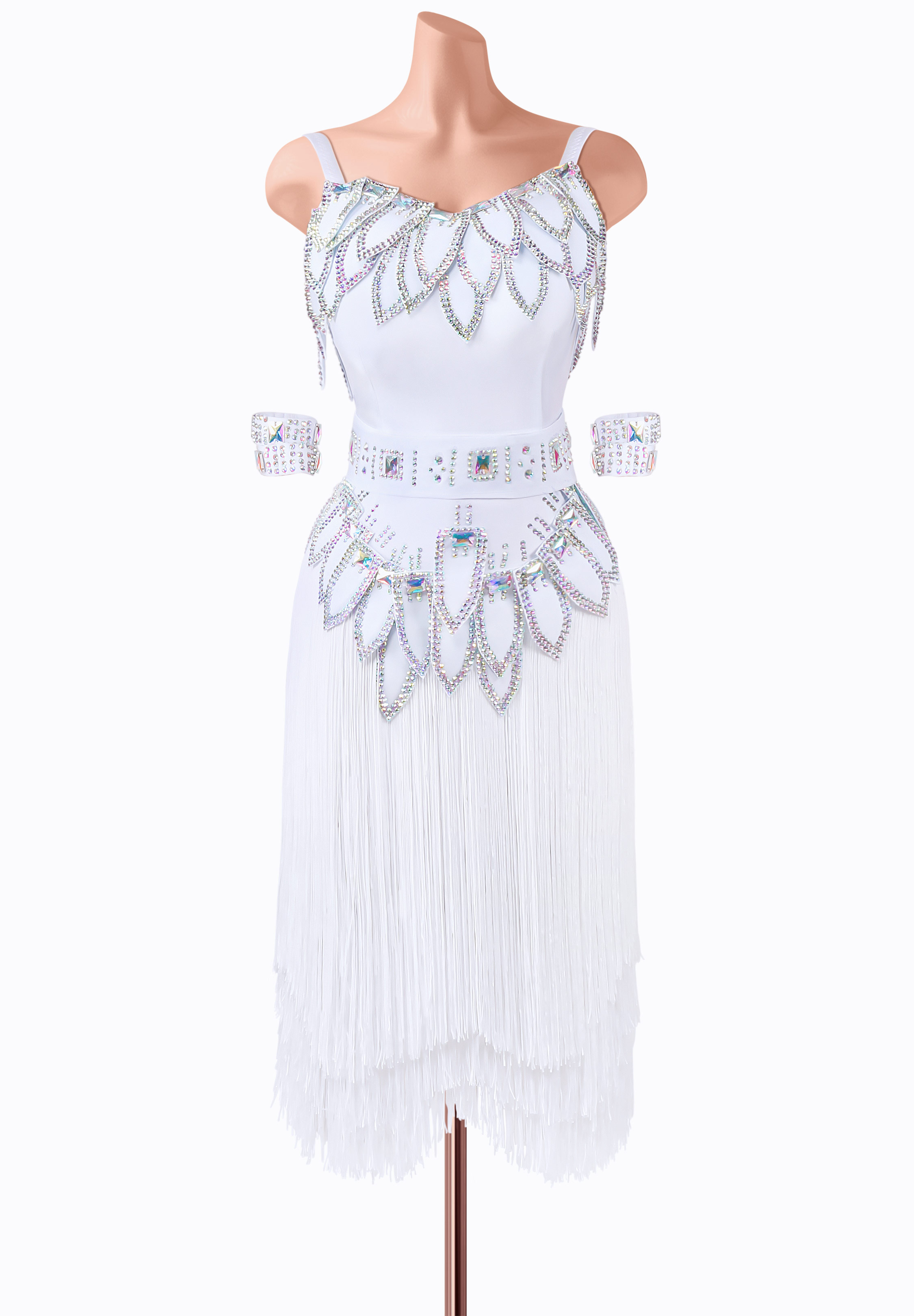 Ivory Petal Latin Dress MQ-L326