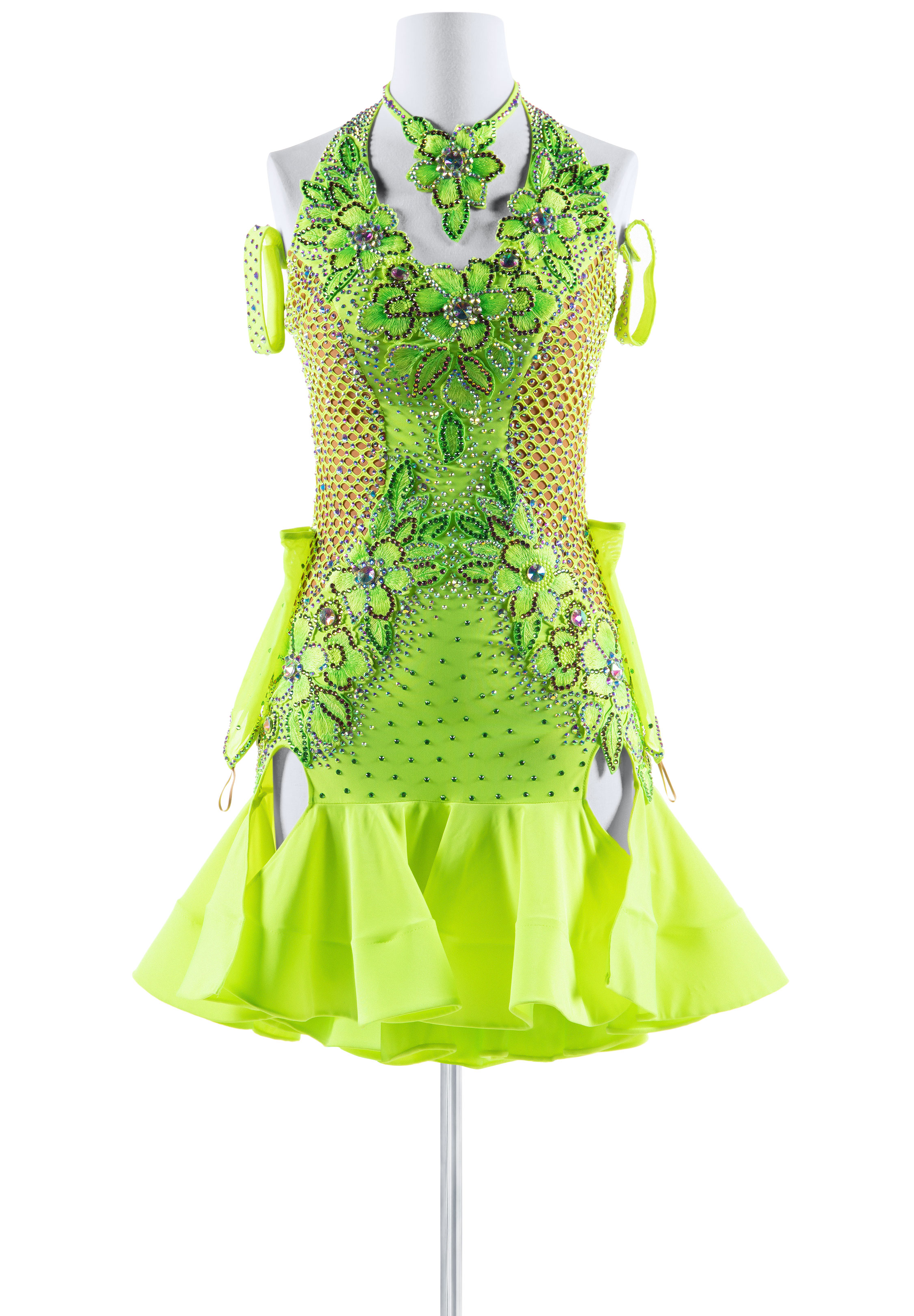 Neon Garden Matrix Halter Latin Gown VN-L5335