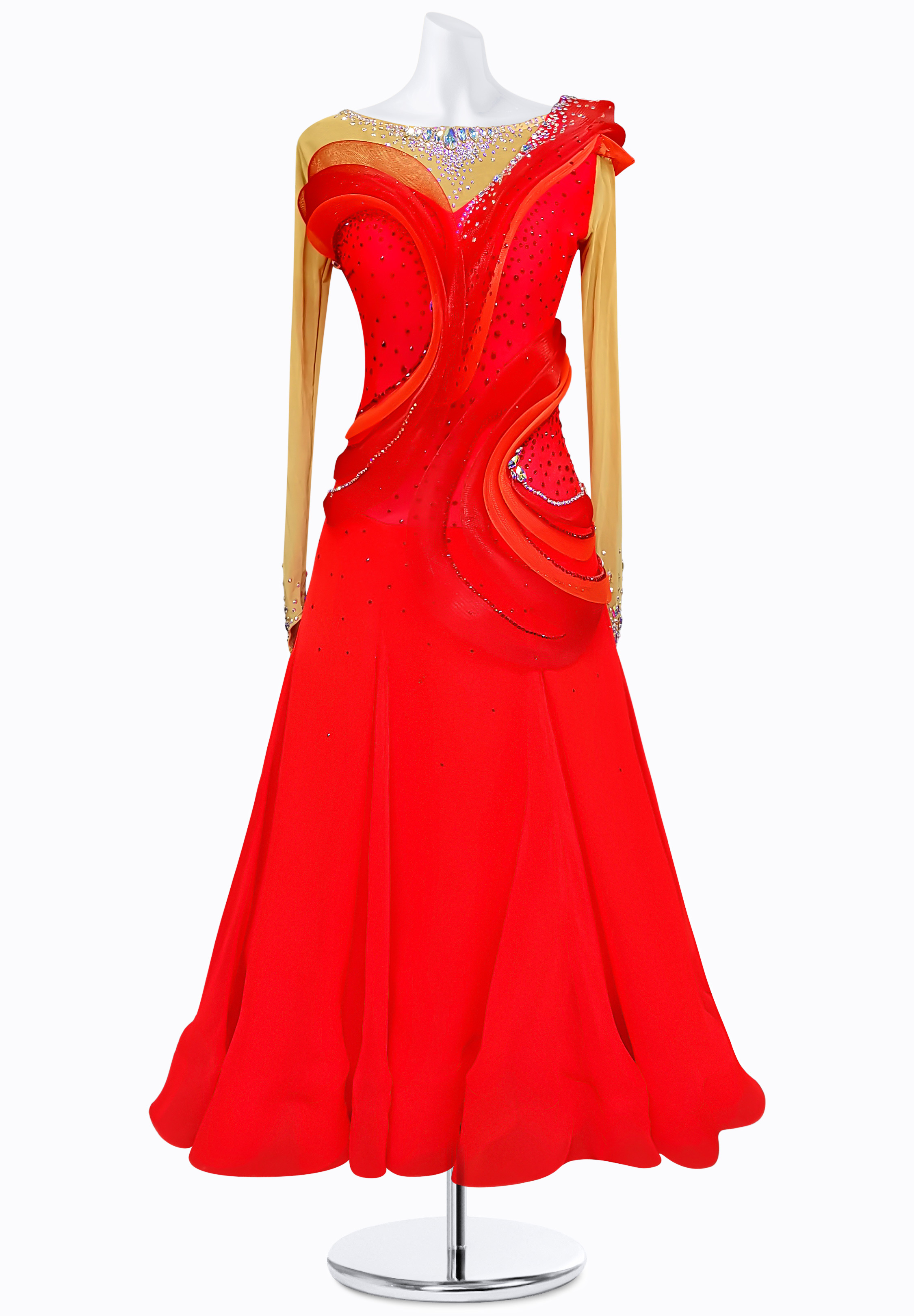 Organza Swirl Ballroom Gown AM-B3043