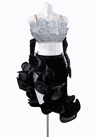 Scalloped Crystal Latin Dress PR-L250022